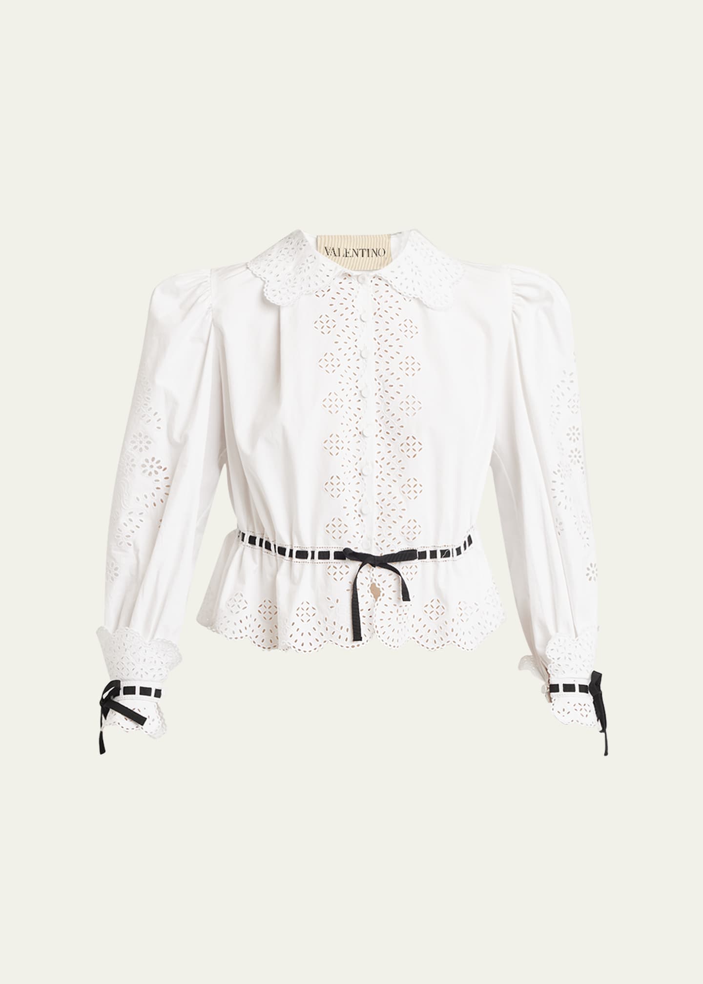 Valentino Garavani Eyelet-Embroidered Poplin Shirt Image 1 of 5