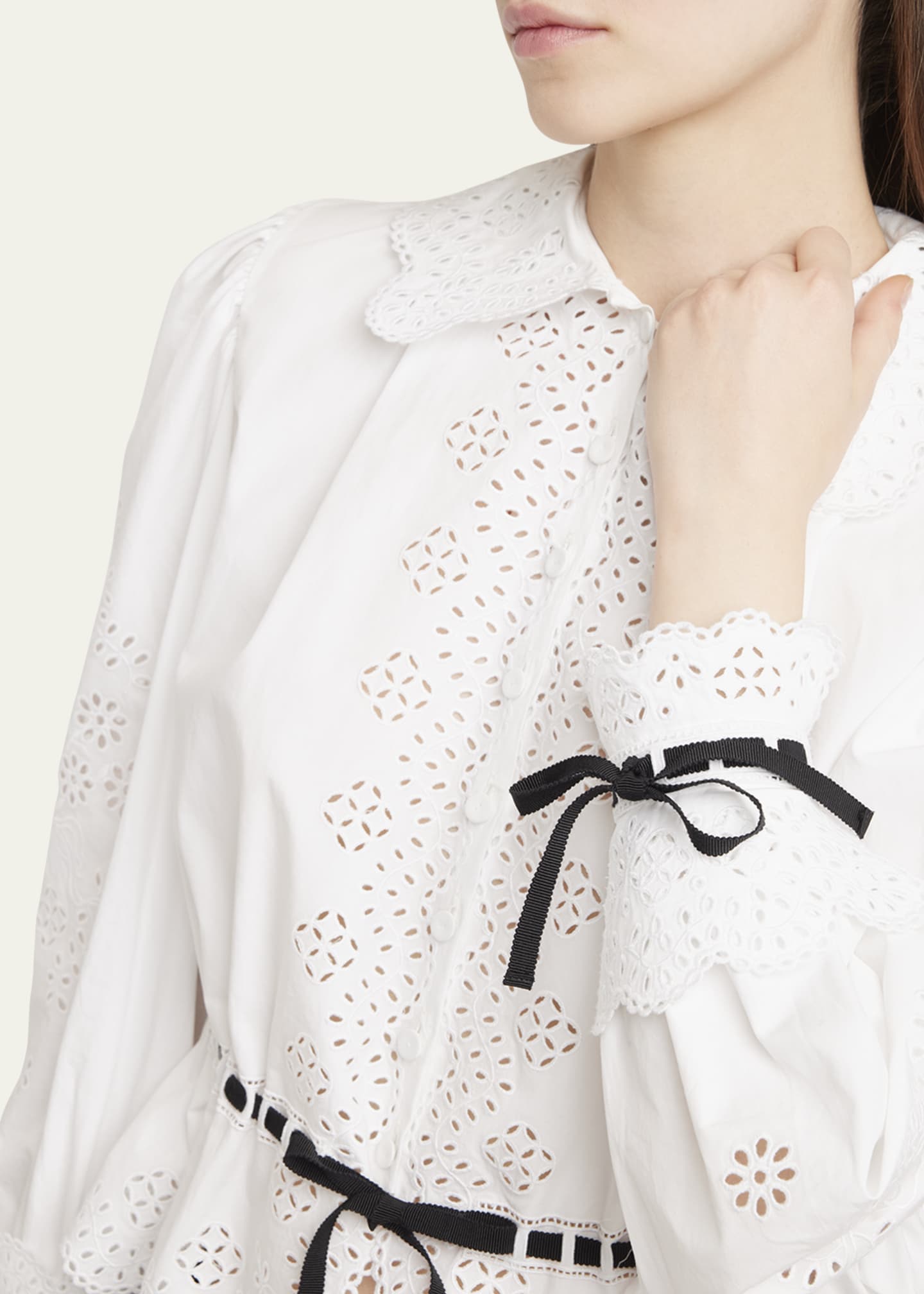 Valentino Garavani Eyelet-Embroidered Poplin Shirt Image 5 of 5
