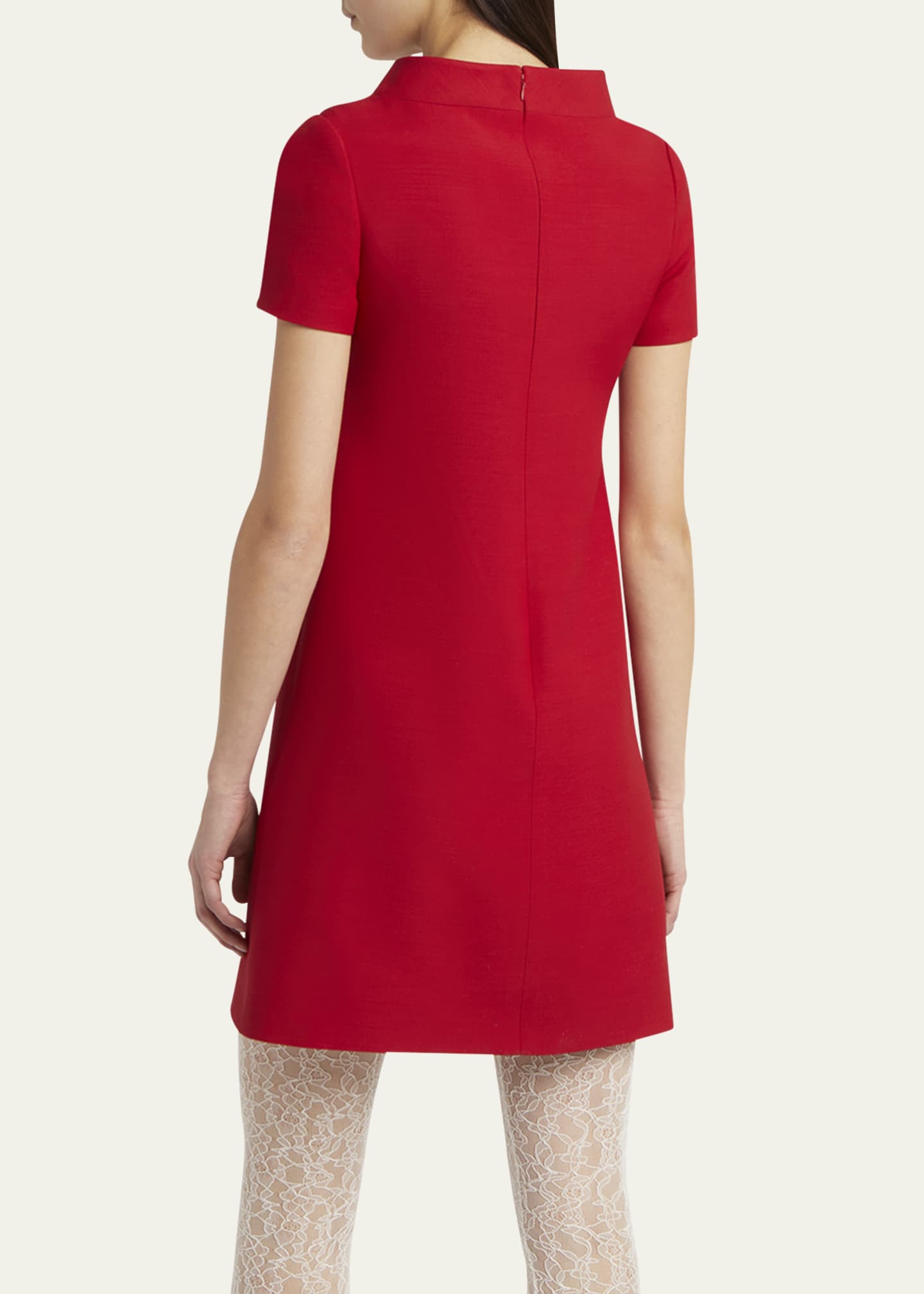 Valentino Garavani Crepe Couture Crystal Heart Mini Dress Image 3 of 5