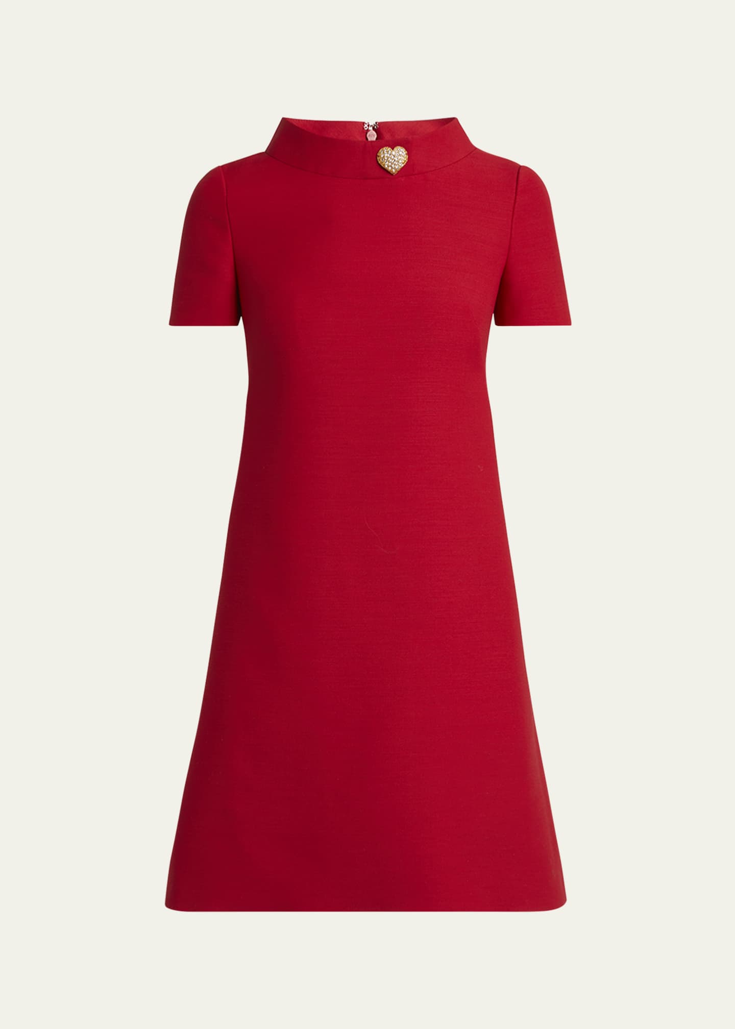 Valentino Garavani Crepe Couture Crystal Heart Mini Dress Image 1 of 5