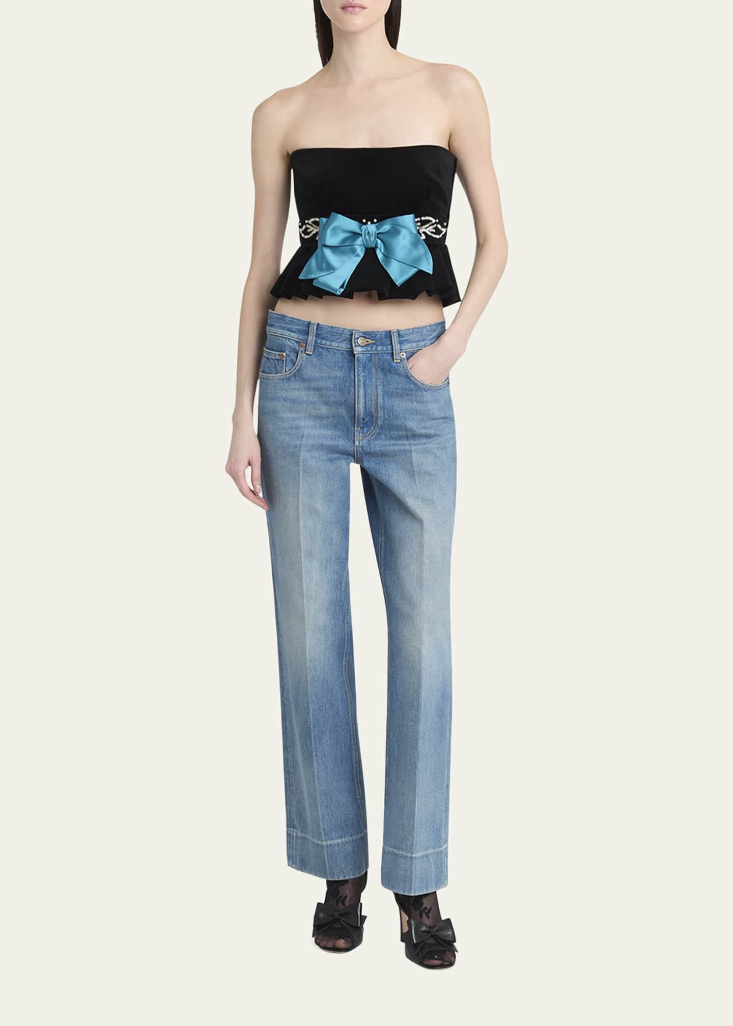 Valentino Garavani Straight Leg Denim Pants Image 2 of 5
