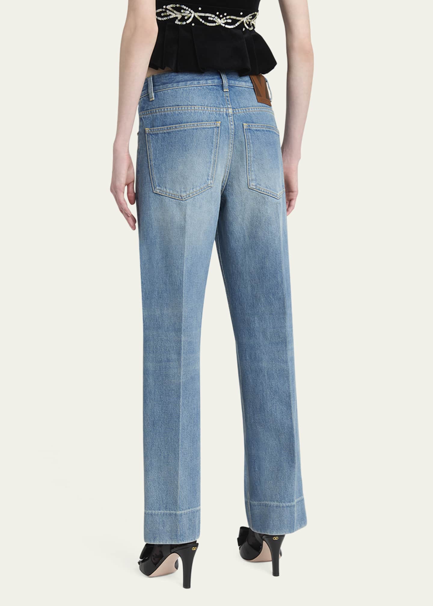 Valentino Garavani Straight Leg Denim Pants Image 3 of 5