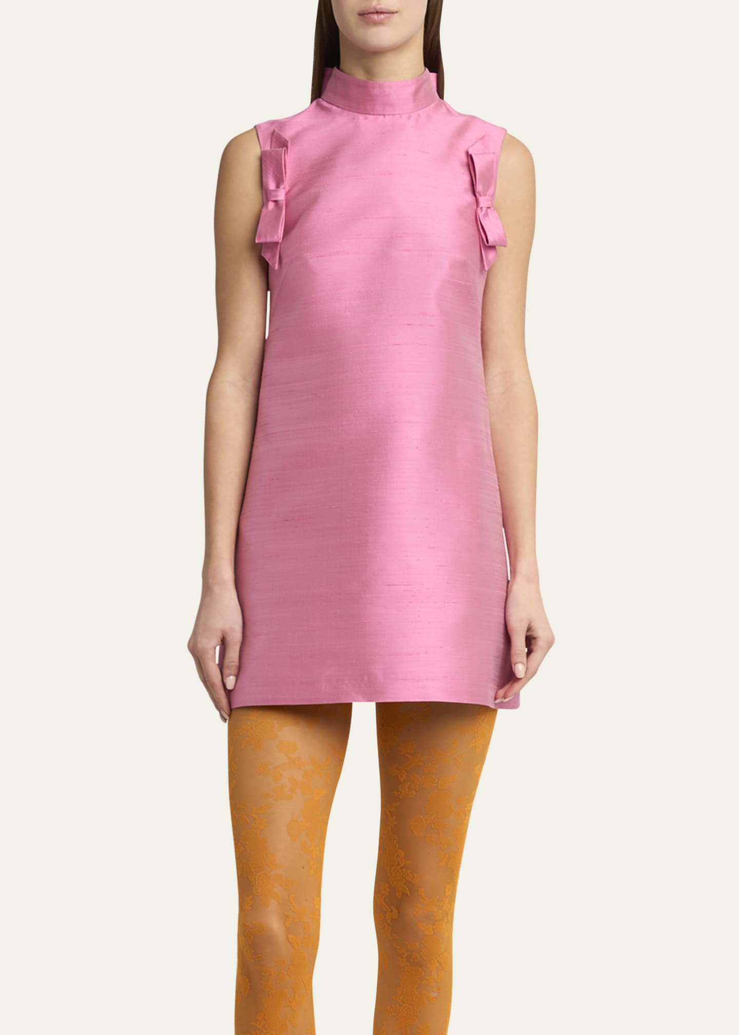 Valentino Garavani Bow Shantung Silk Mini Dress - Bergdorf