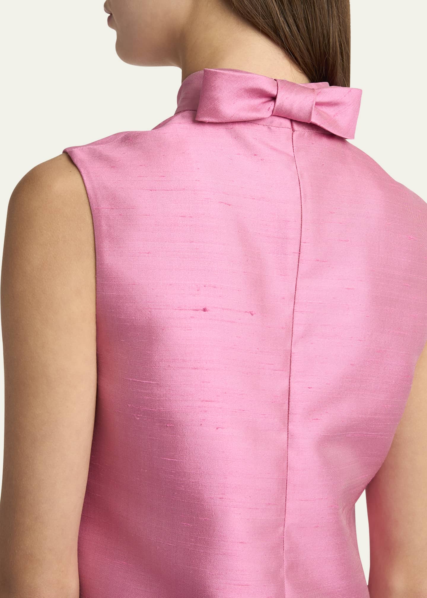 Valentino Garavani Bow Shantung Silk Mini Dress Image 5 of 5