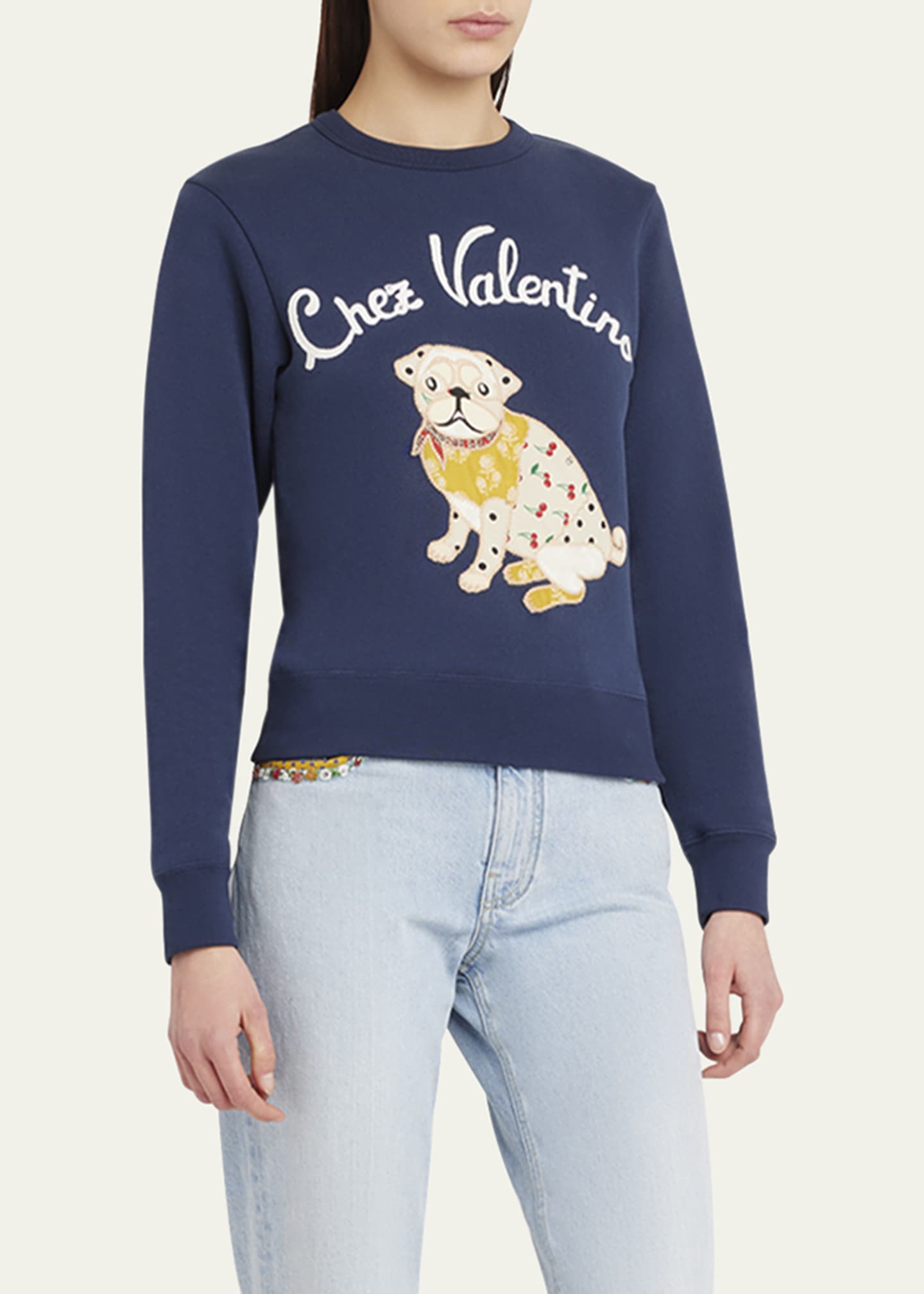 Valentino Garavani Embroidered Cotton Jersey Sweatshirt Image 4 of 5