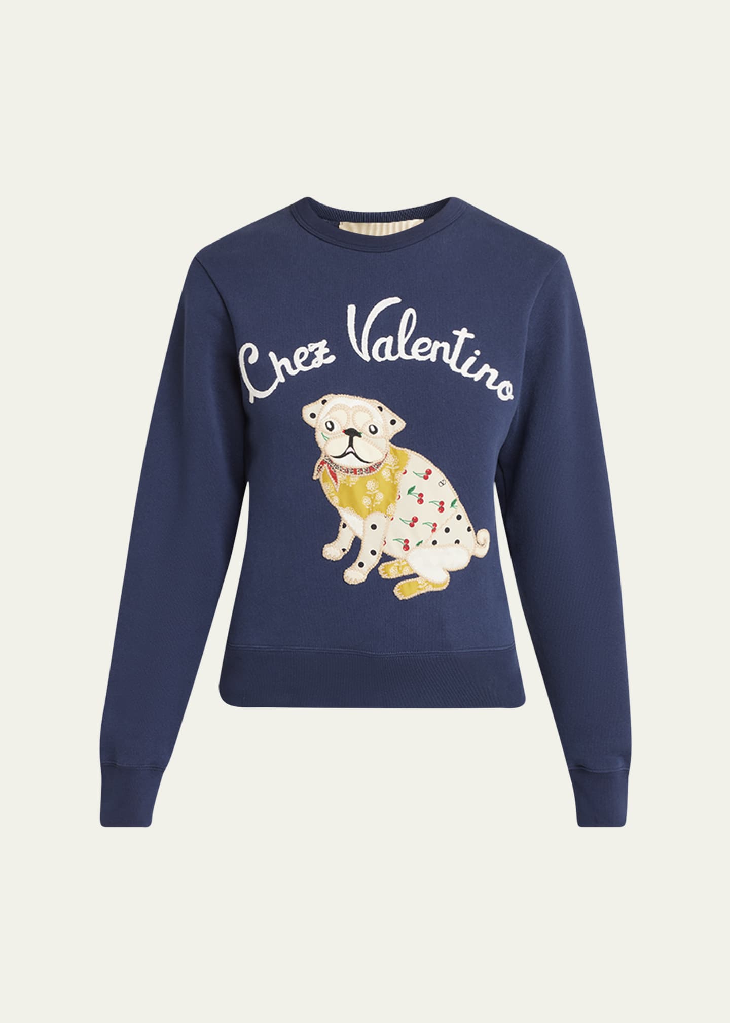 Valentino Garavani Embroidered Cotton Jersey Sweatshirt Image 1 of 5