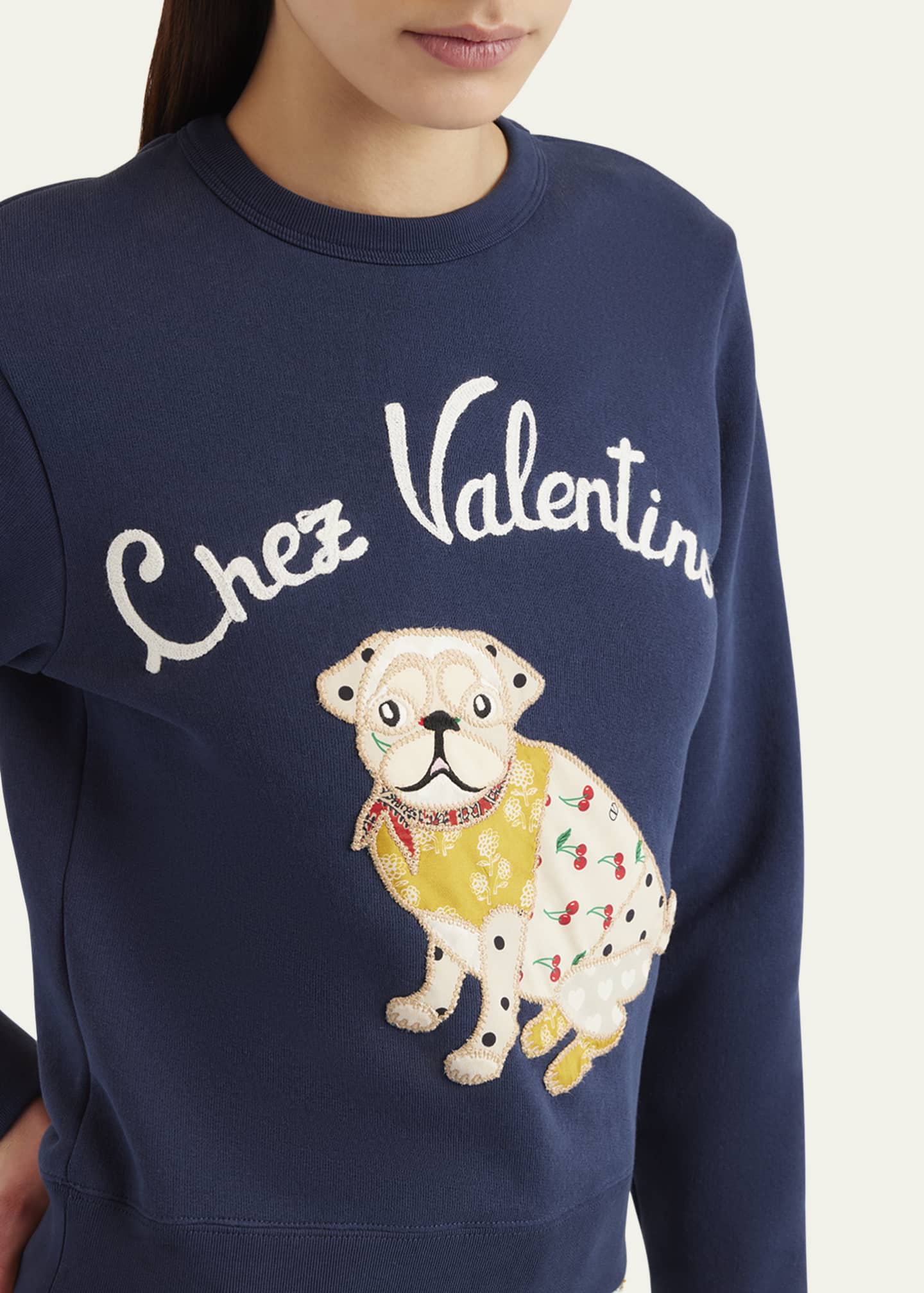 Valentino Garavani Embroidered Cotton Jersey Sweatshirt Image 5 of 5