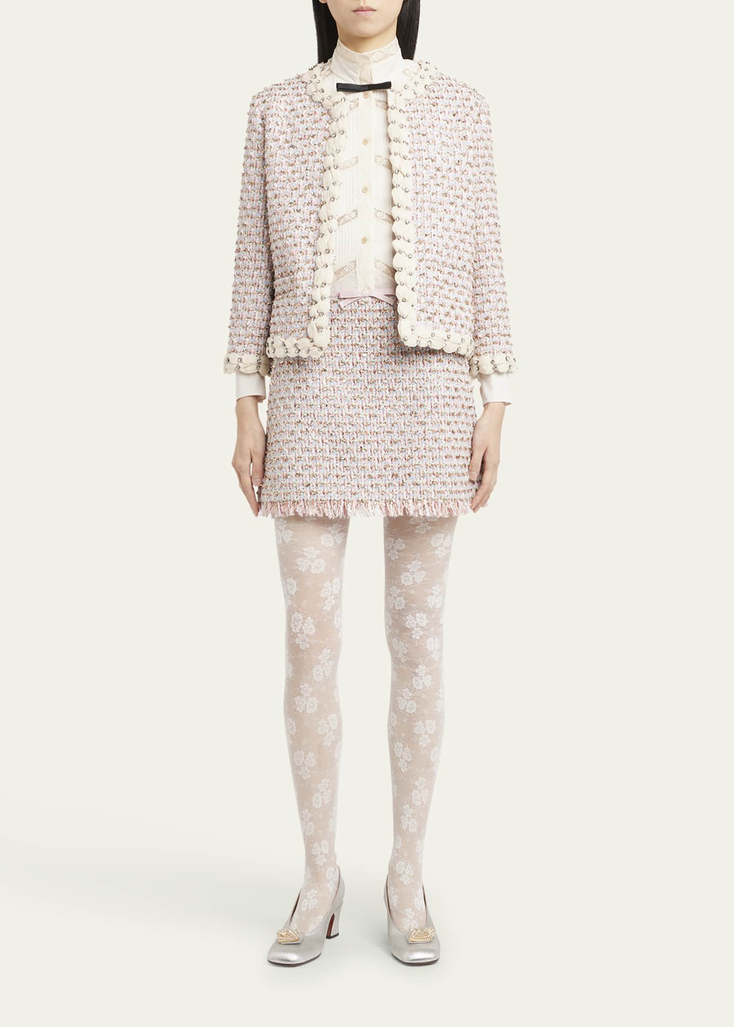 ジャケット VALENTINO TWEED SHORT JACKET VALENTINO GARAVANI Cropped checked wool-blend tweed jacket