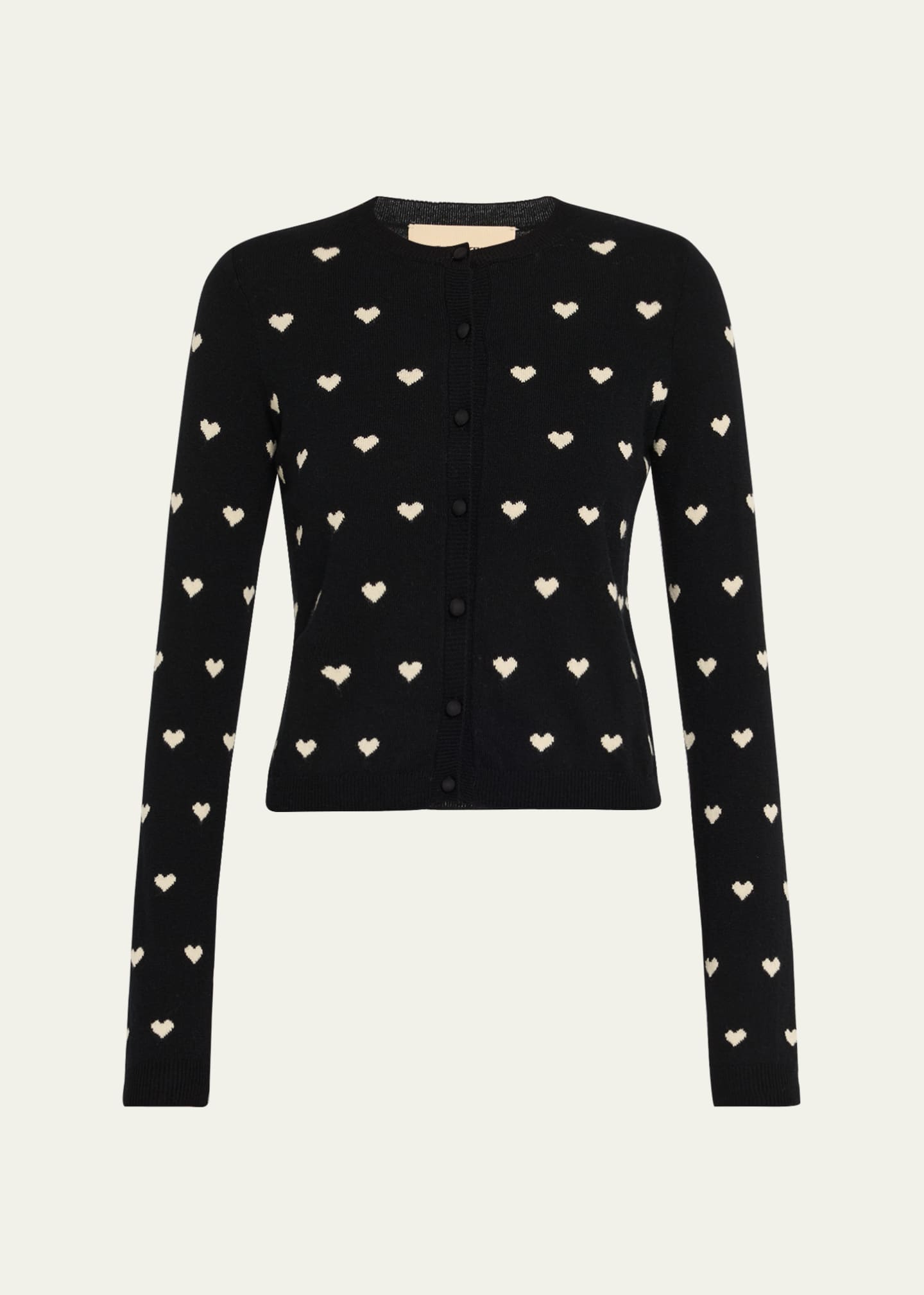 Valentino Garavani Jacquard Hearts Wool-Cashmere Cardigan Image 1 of 5