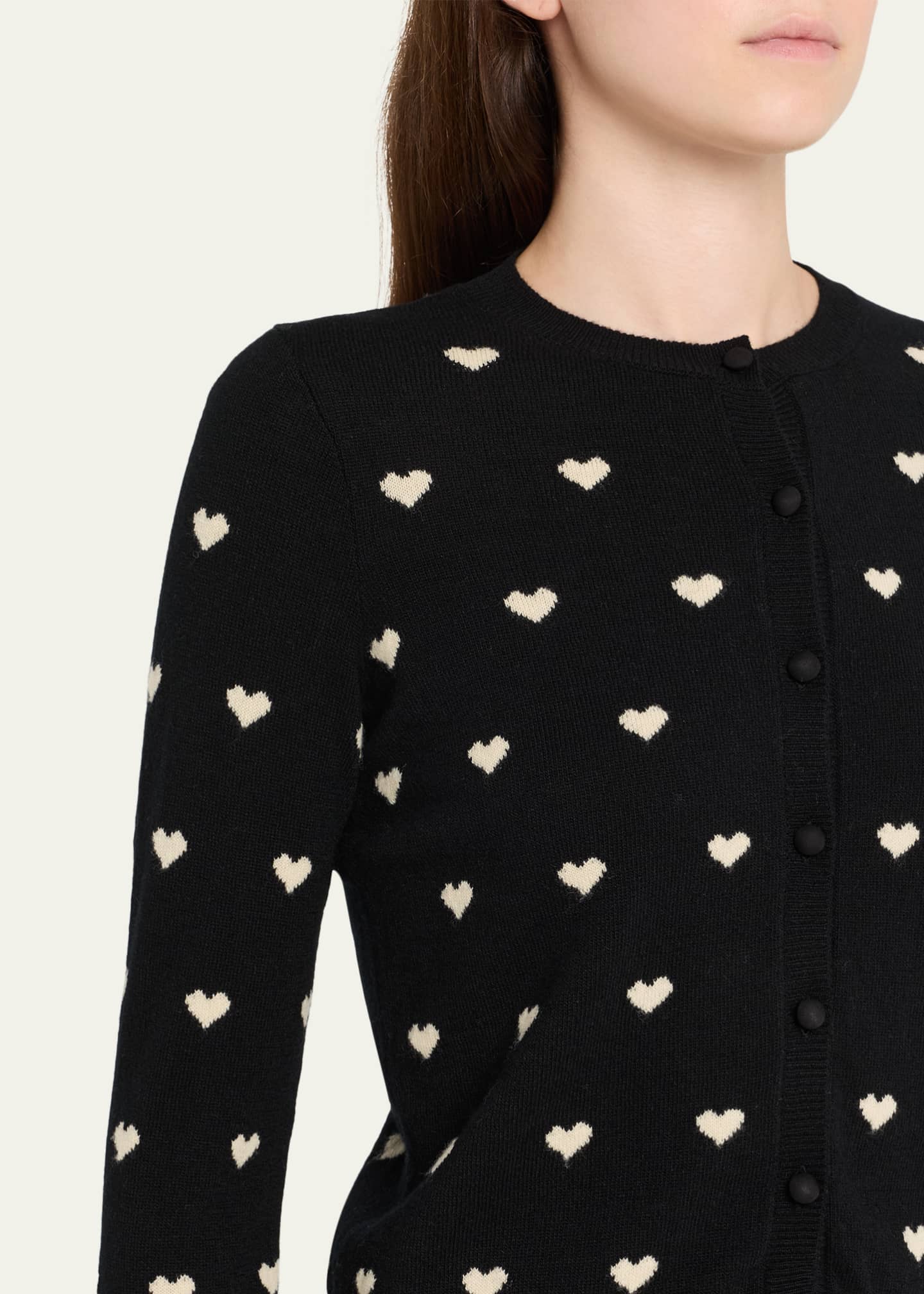 Valentino Garavani Jacquard Hearts Wool-Cashmere Cardigan Image 5 of 5