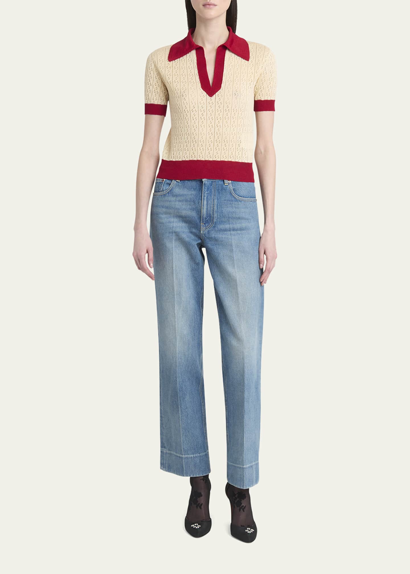 Valentino Garavani Pointelle Linen-Viscose Sweater