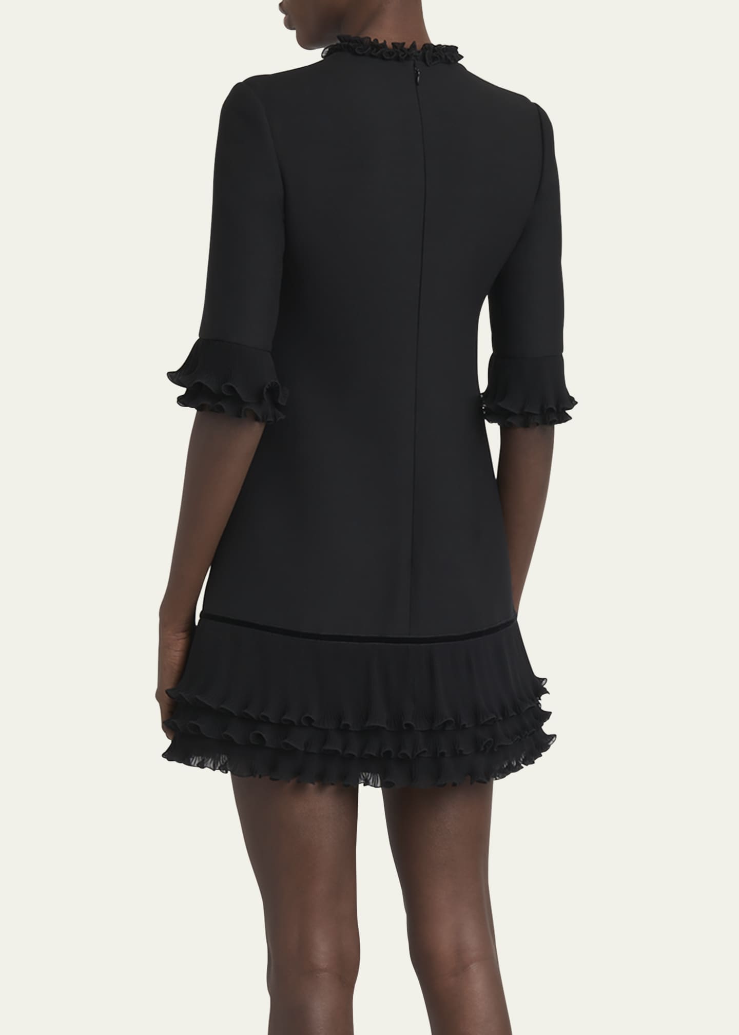 Valentino Garavani Ruffle Silk Crepe Mini Dress Image 3 of 5