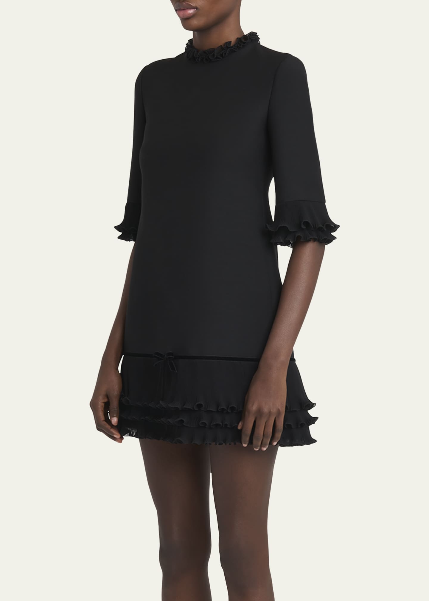 Valentino Garavani Ruffle Silk Crepe Mini Dress Image 4 of 5