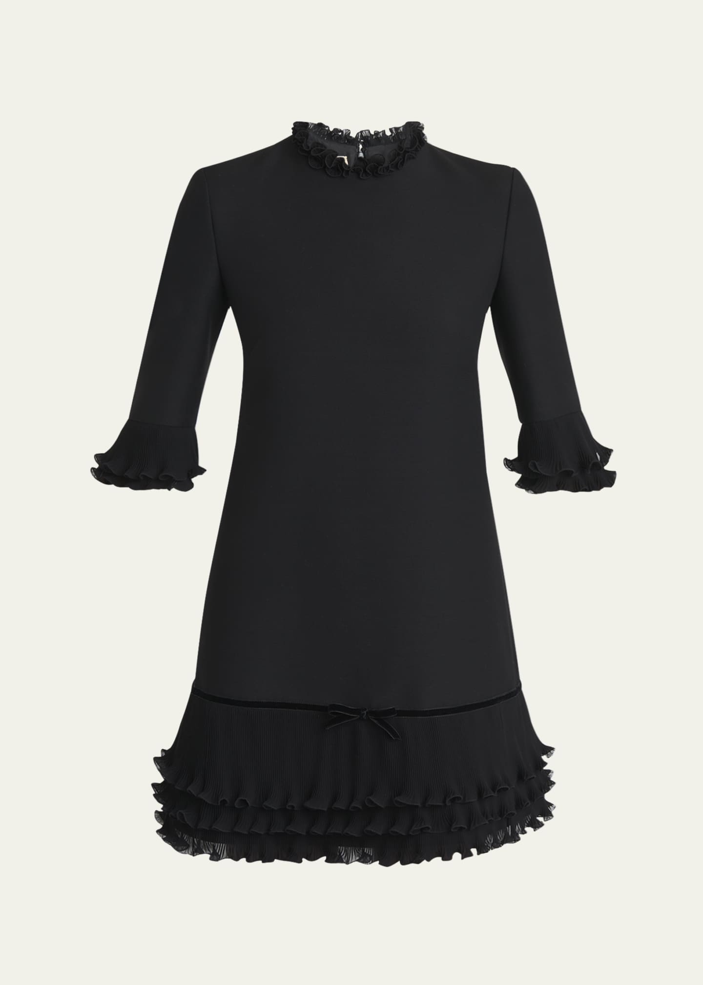 Valentino Garavani Ruffle Silk Crepe Mini Dress Image 1 of 5