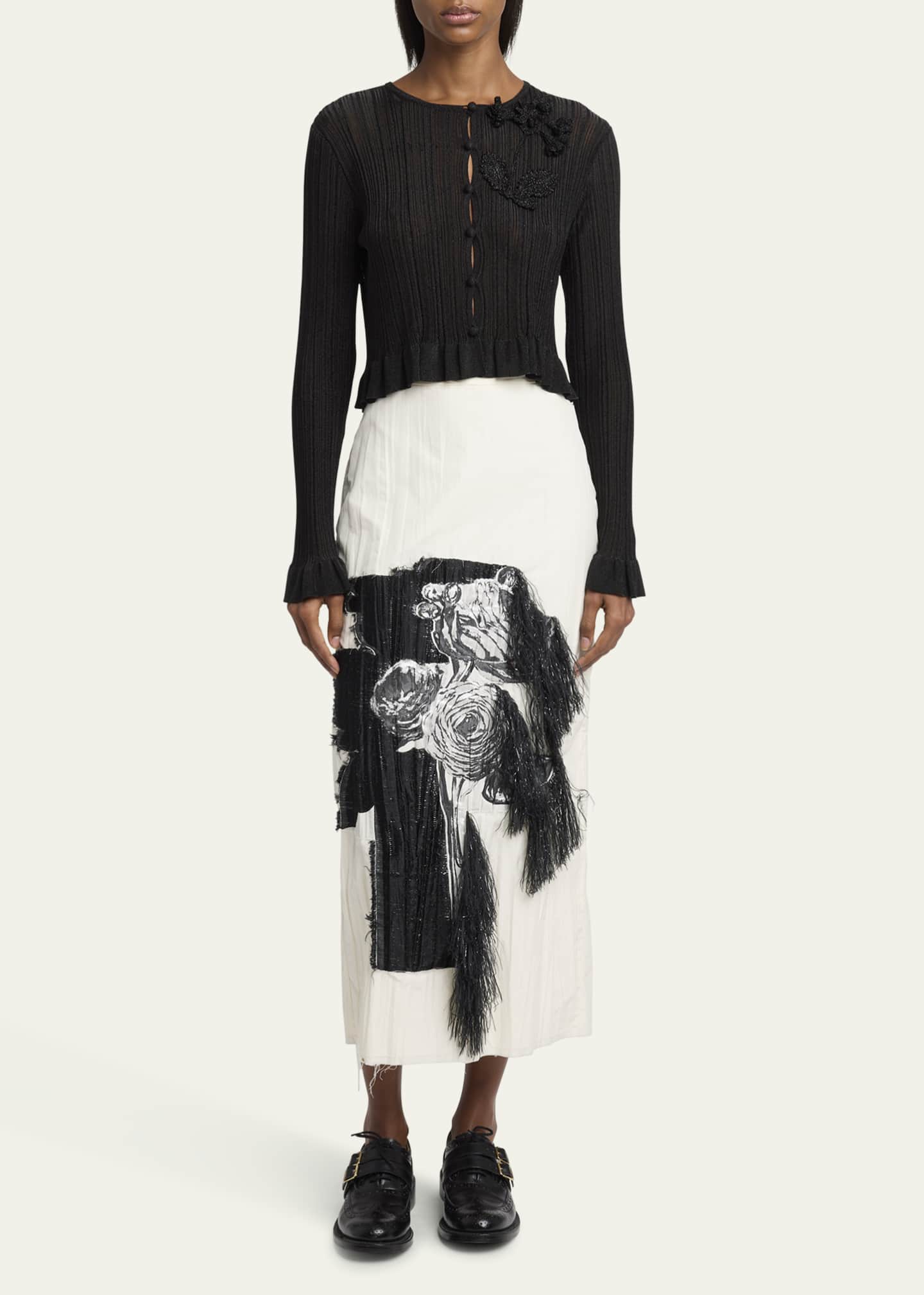 Erdem Crochet Flower Patch Plisse Cardigan Image 2 of 5