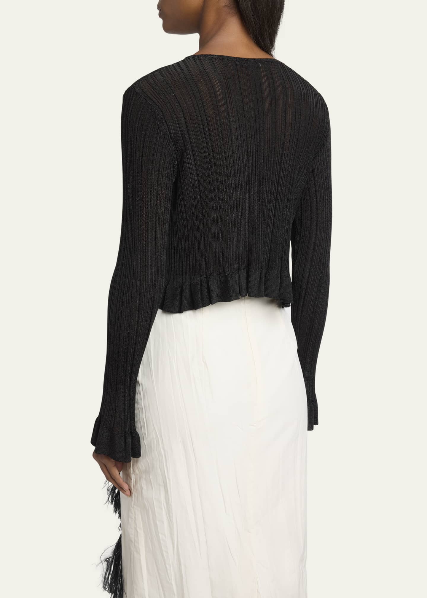 Erdem Crochet Flower Patch Plisse Cardigan Image 3 of 5
