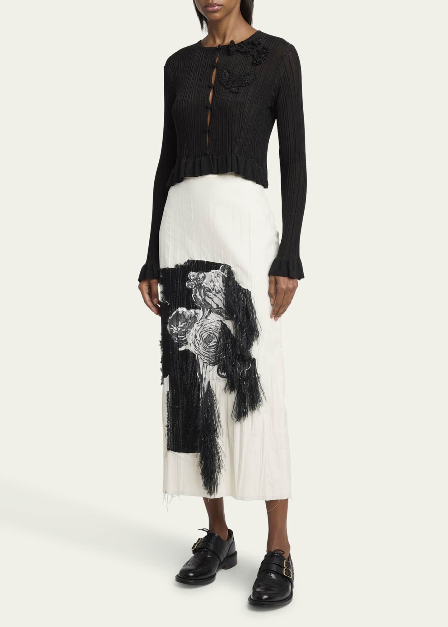 Erdem Crochet Flower Patch Plisse Cardigan Image 4 of 5