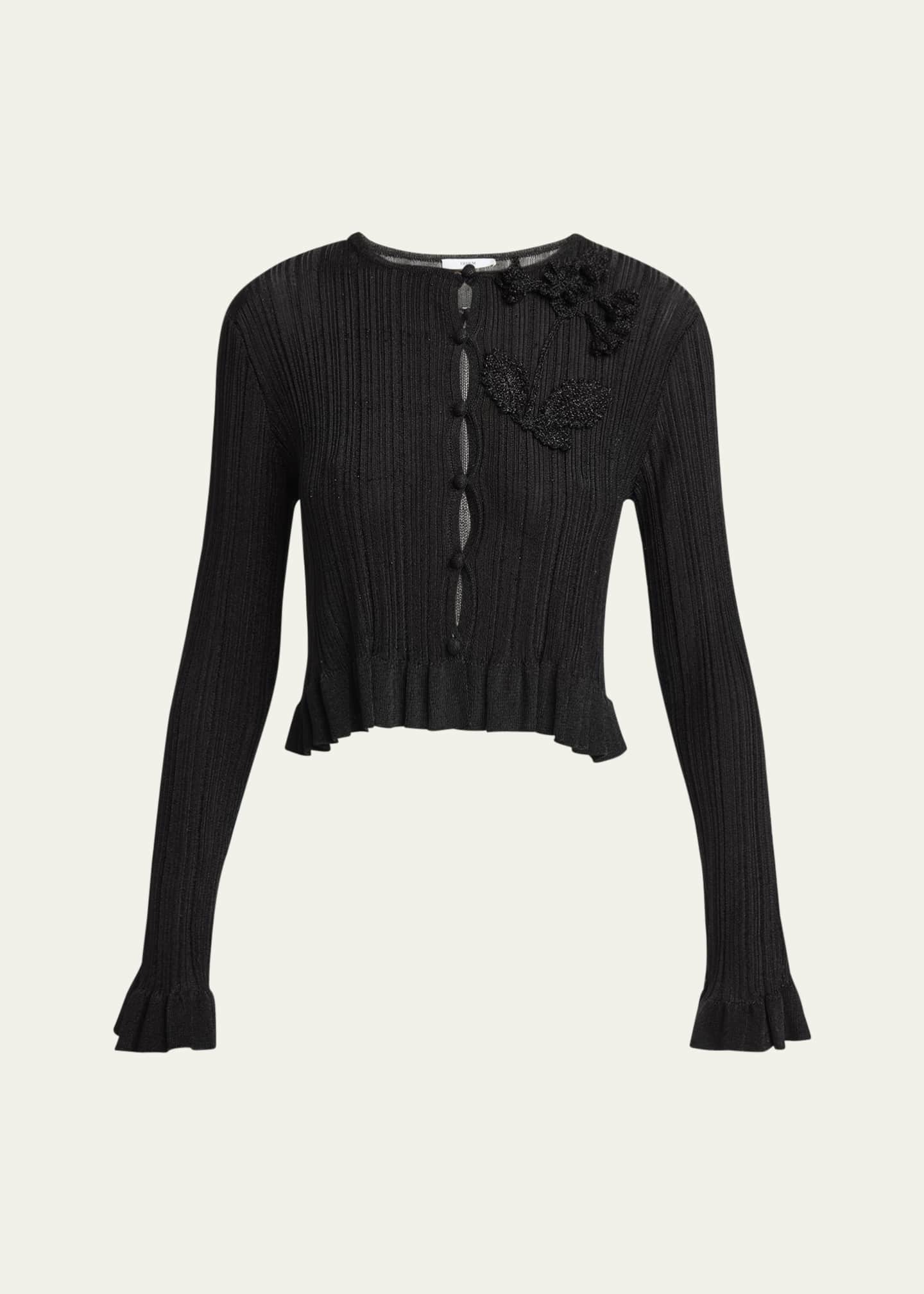 Erdem Crochet Flower Patch Plisse Cardigan Image 1 of 5