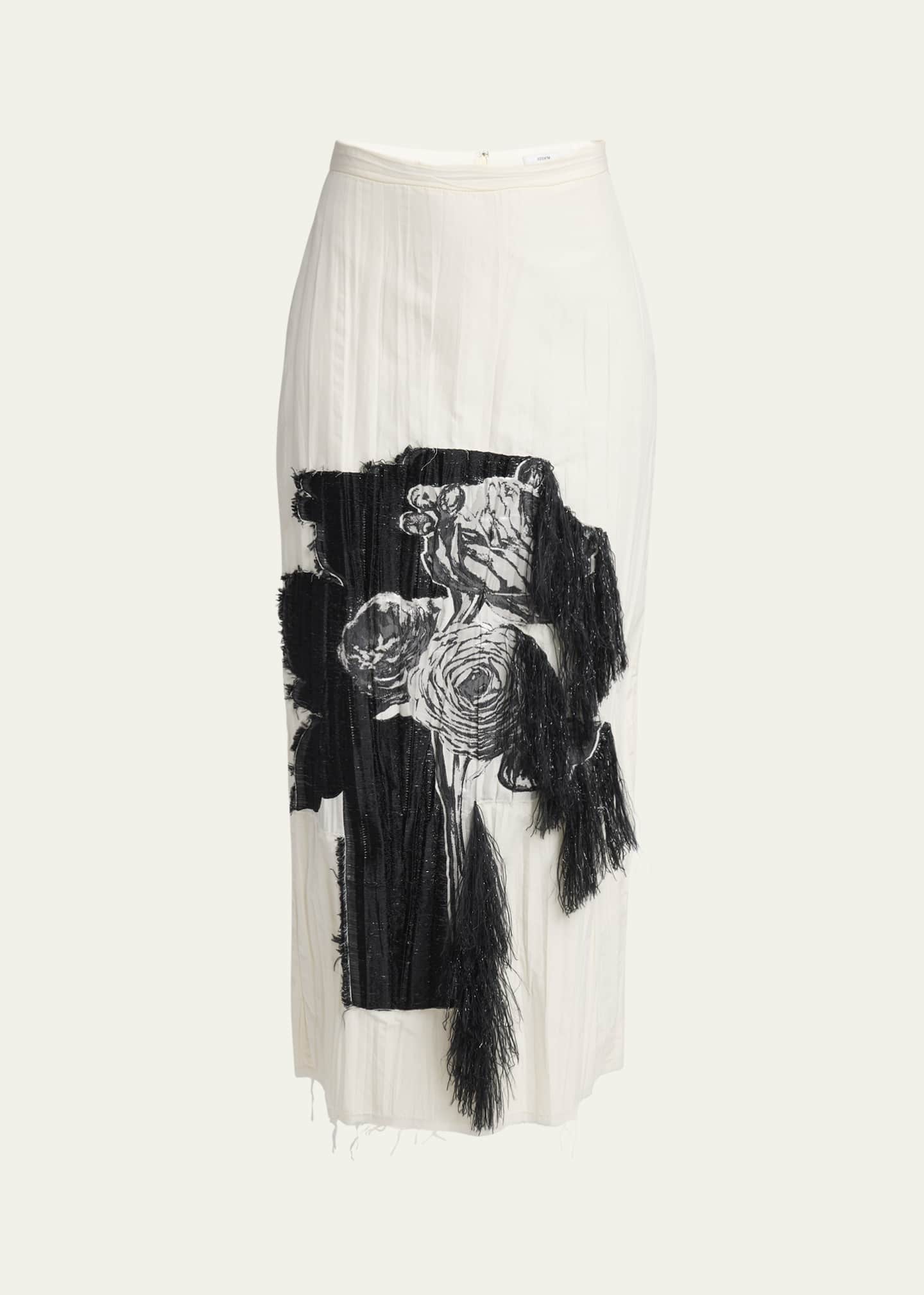 Erdem Floral Jacquard Pleated Midi Skirt Image 1 of 5