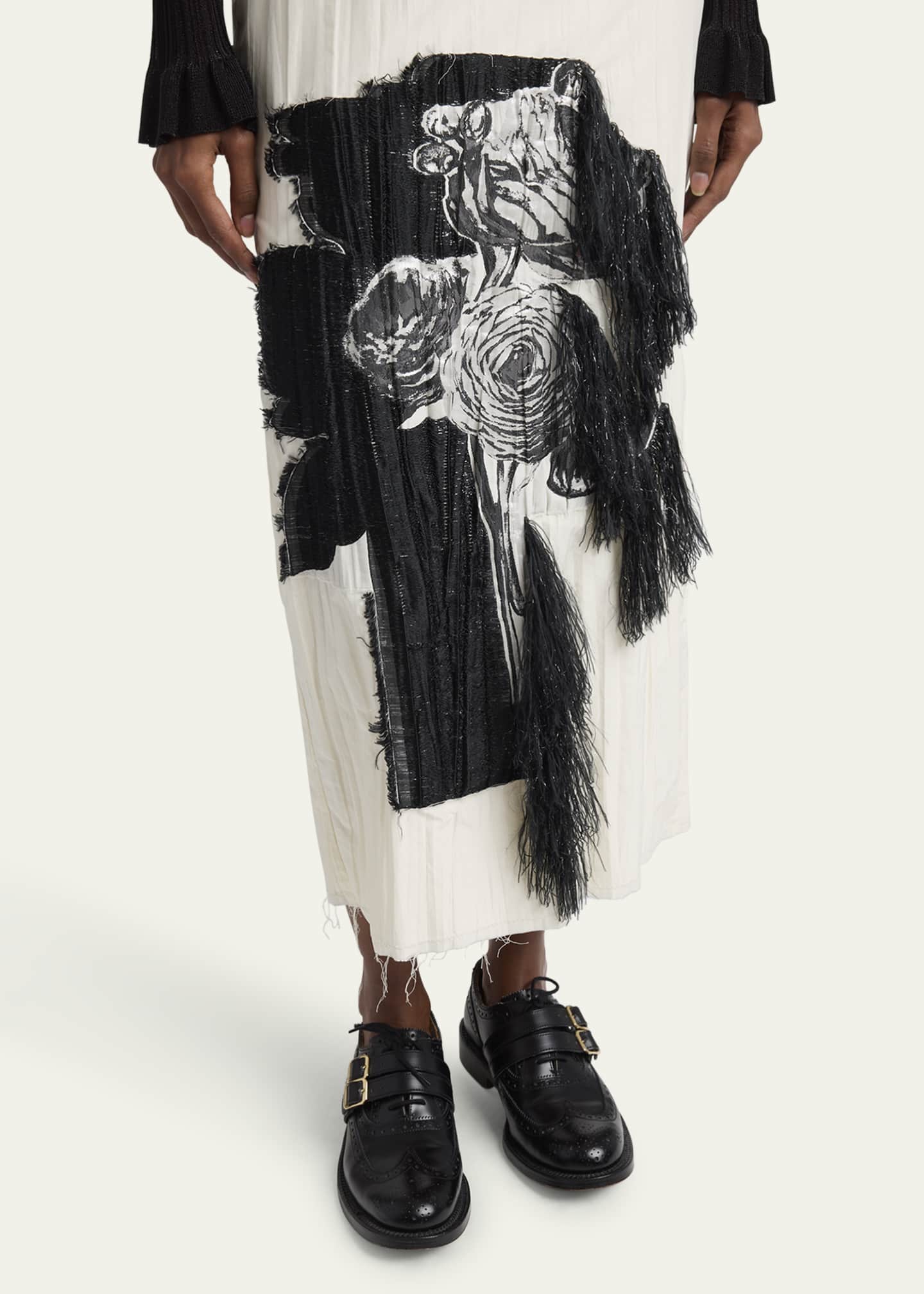 Erdem Floral Jacquard Pleated Midi Skirt Image 5 of 5