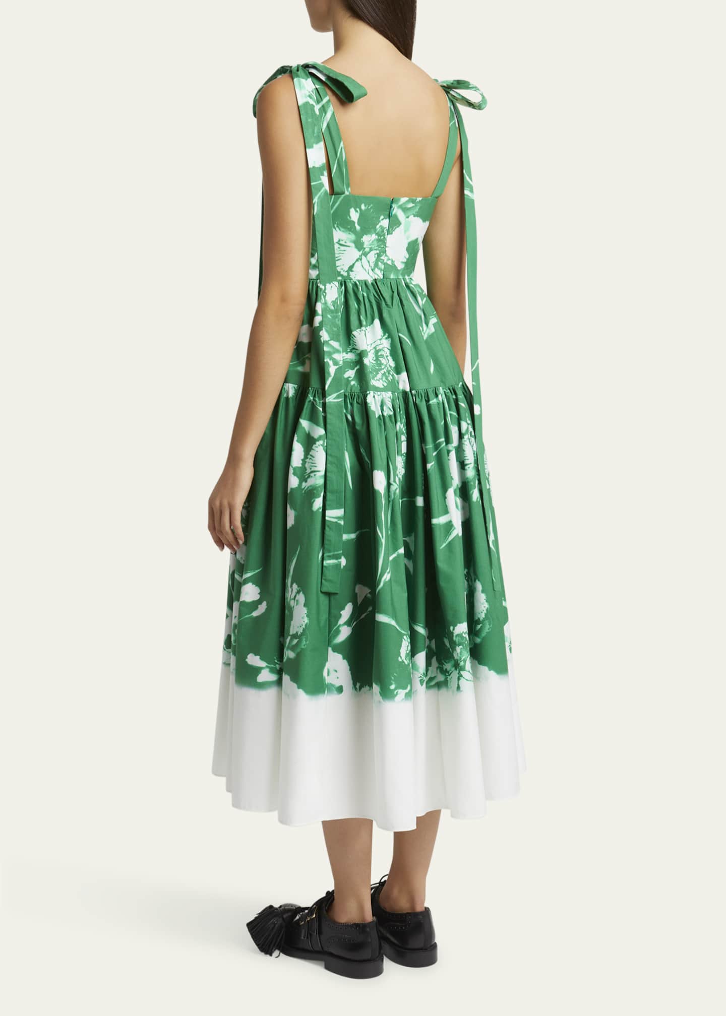 Strappy Floral Fit-Flare Midi Dress - Thumbnail 3