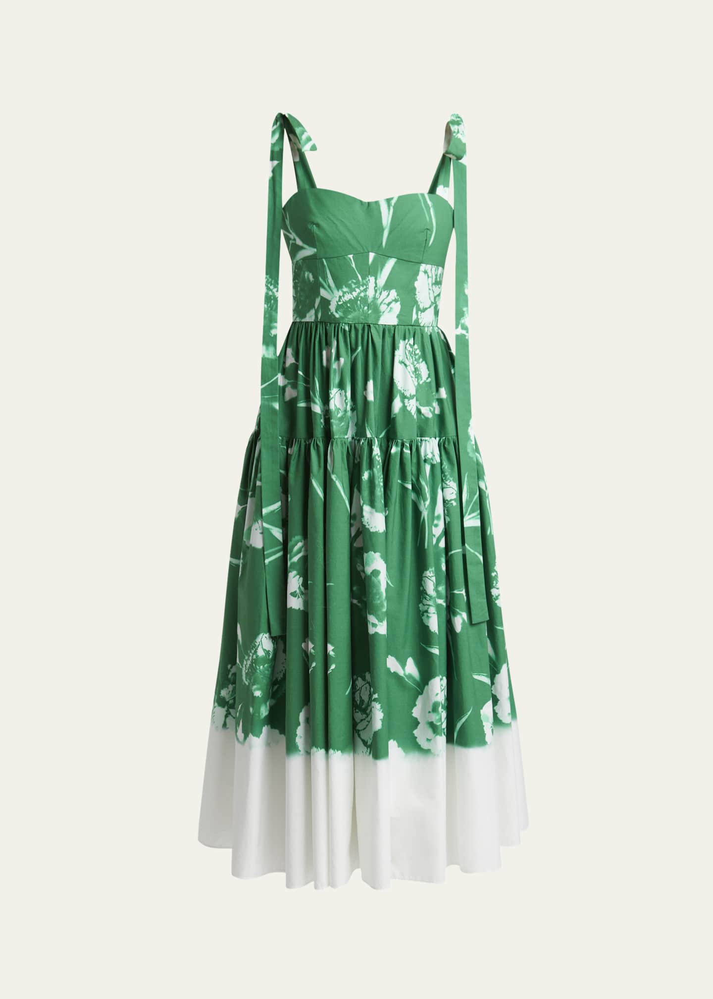 Strappy Floral Fit-Flare Midi Dress
