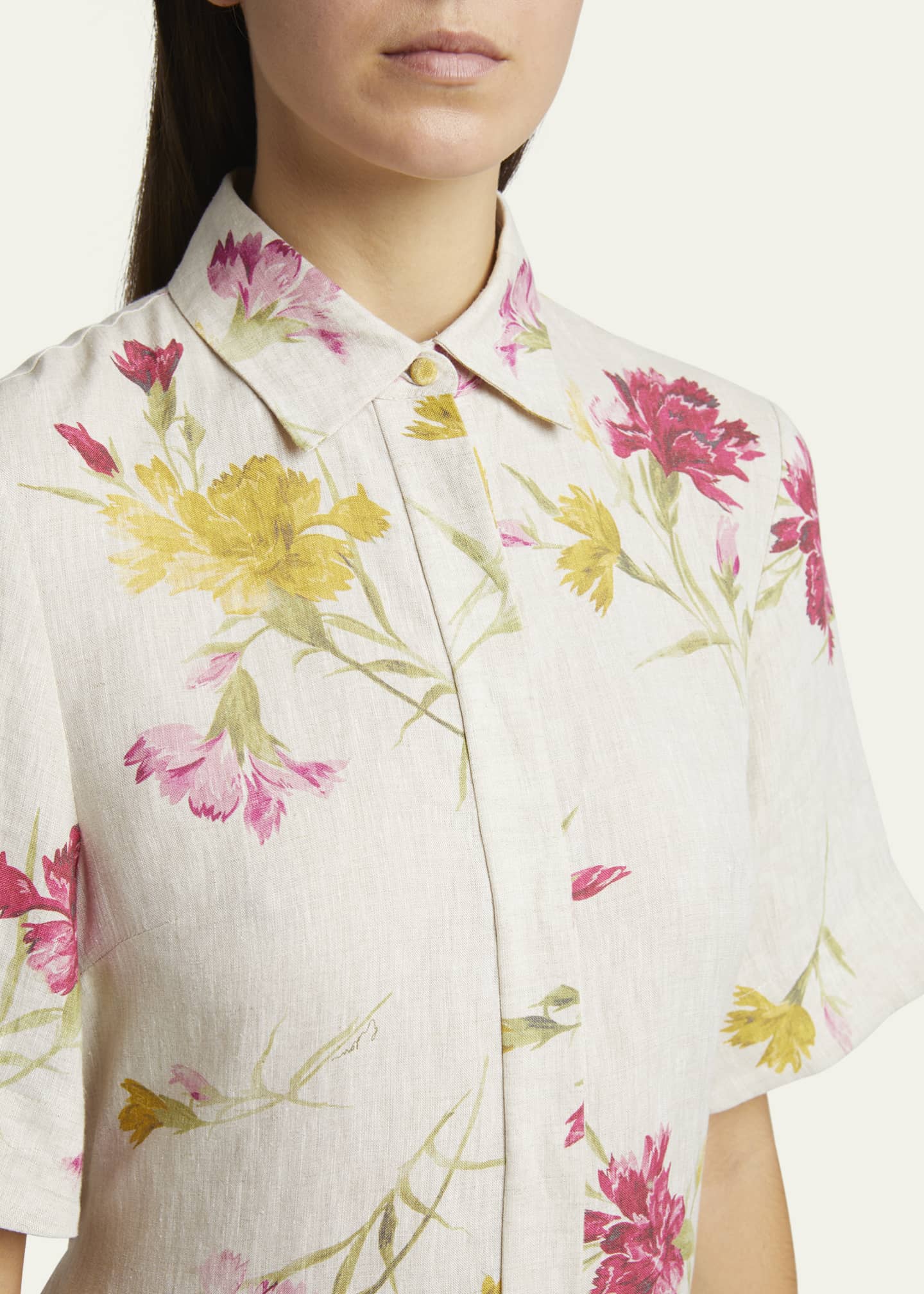 ERDEM アーデム ワンピース ブランド Floral shirt dress956040 NEW ITEM . . ⁡ @erdem Short sleeve midi shirt dress ¥292,600
