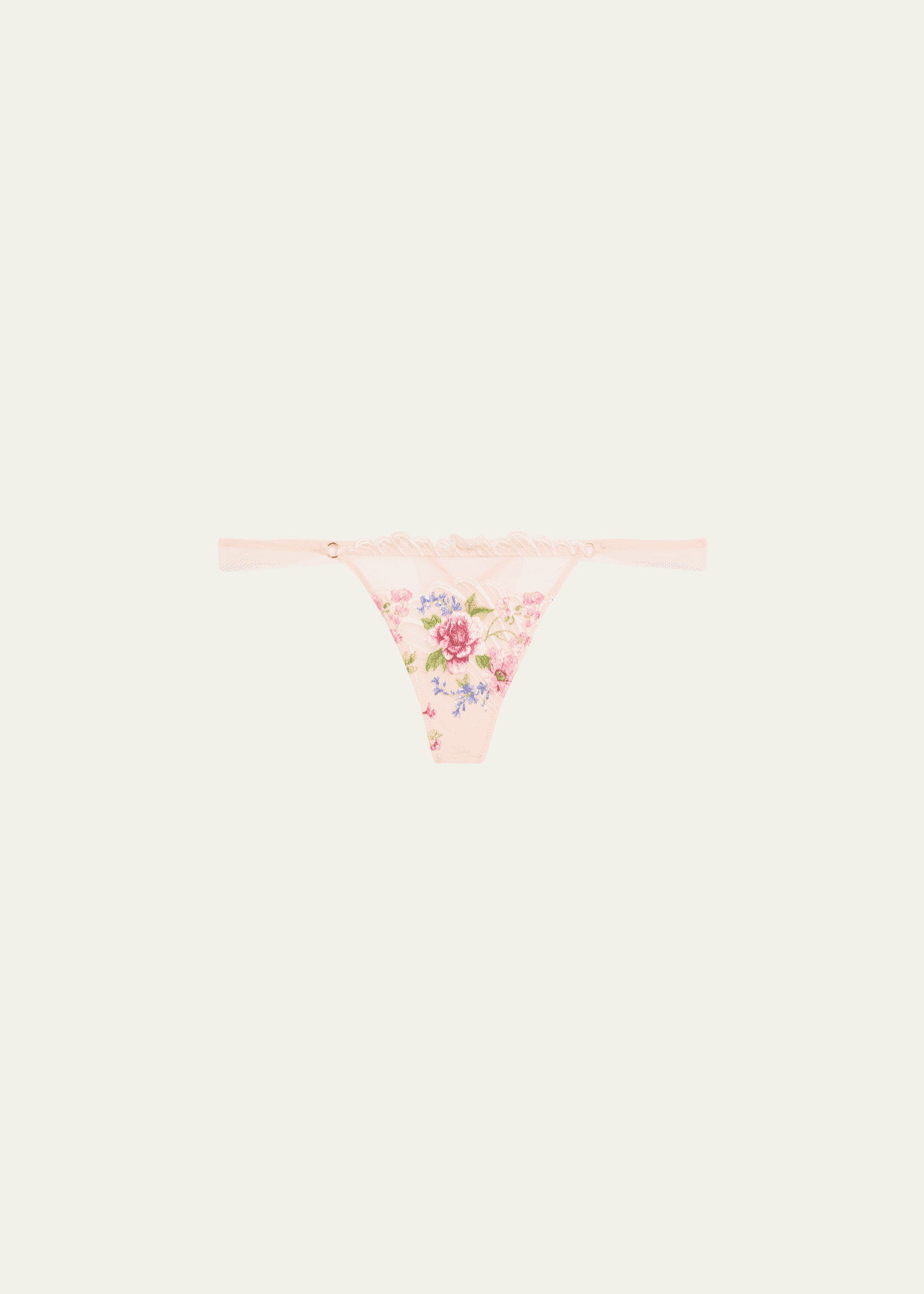 Lise Charmel Libertine en Fleurs Embroidered Tulle G-String Image 1 of 2