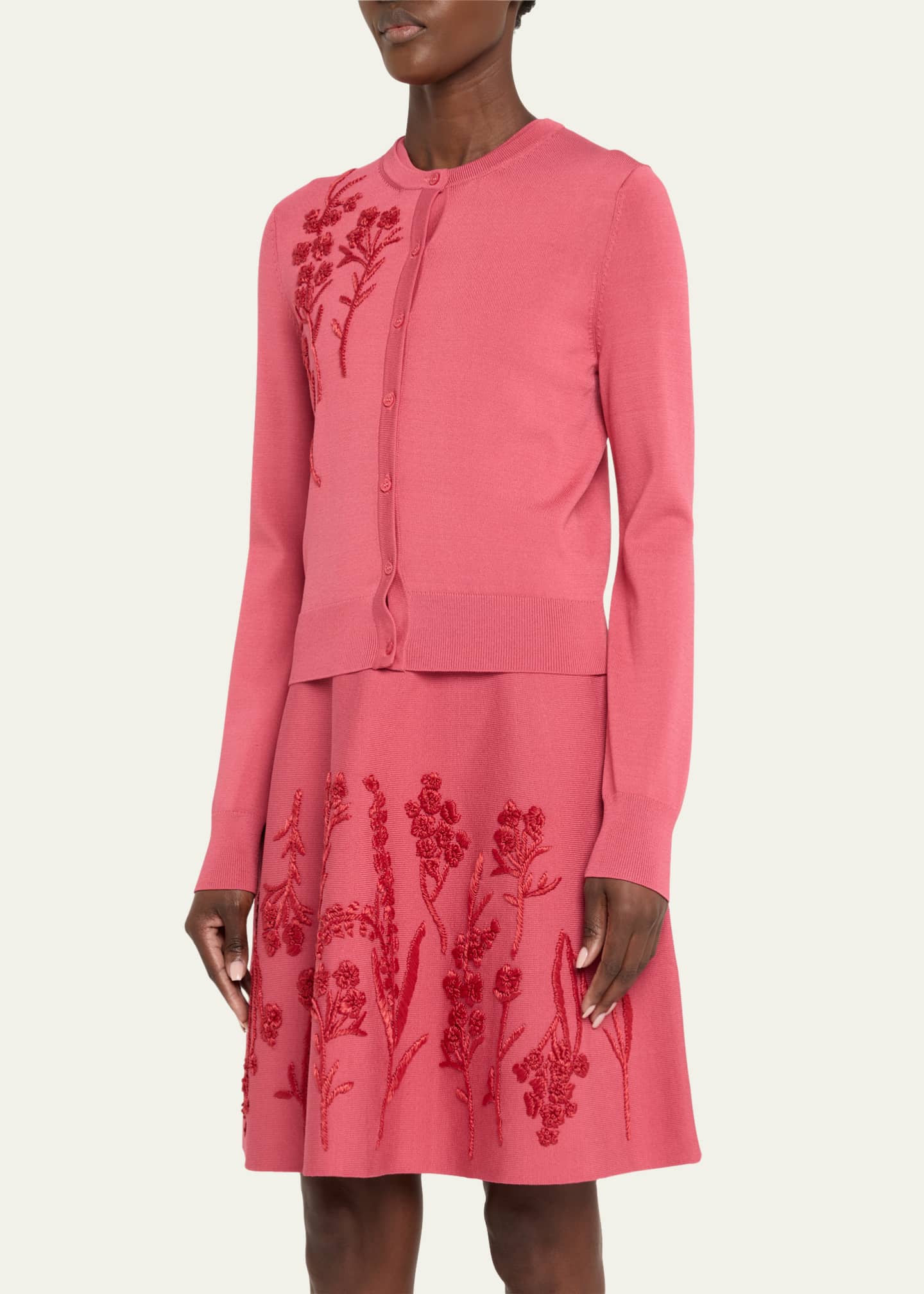 Lela Rose Floral Embroidered Cardigan Image 4 of 5