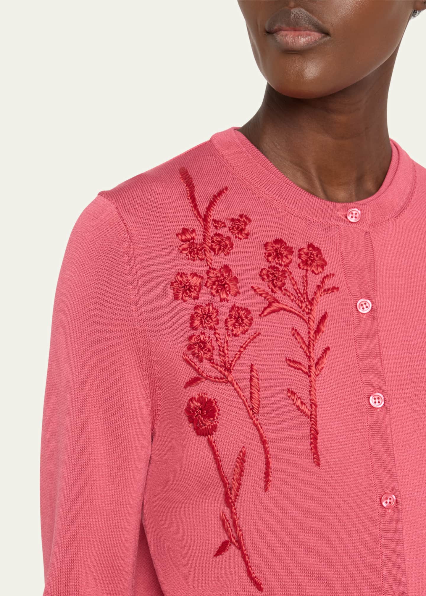 Lela Rose Floral Embroidered Cardigan Image 5 of 5