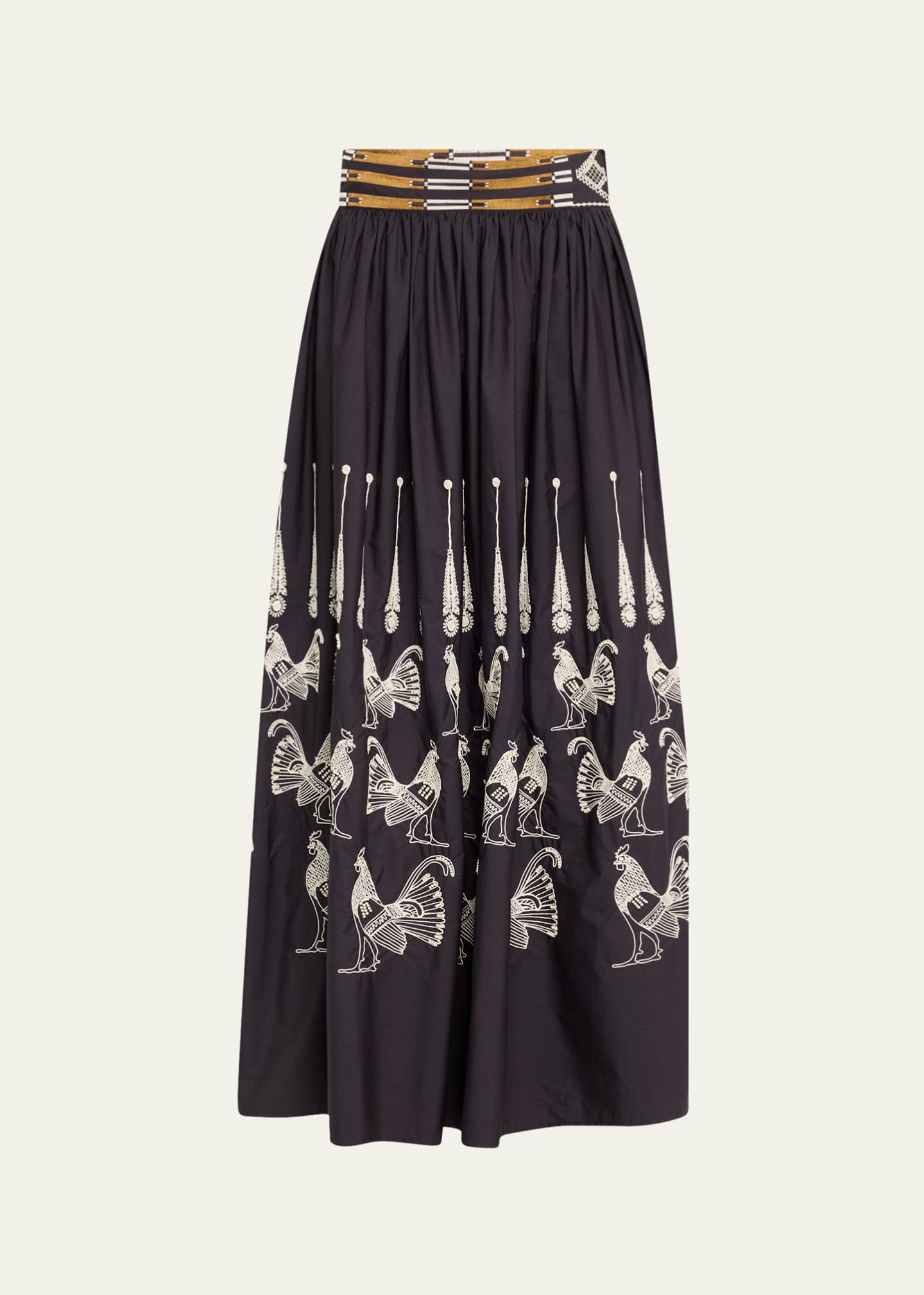 EMPORIO SIRENUSE Ombretta Embroidered A-Line Maxi Skirt Image 1 of 5