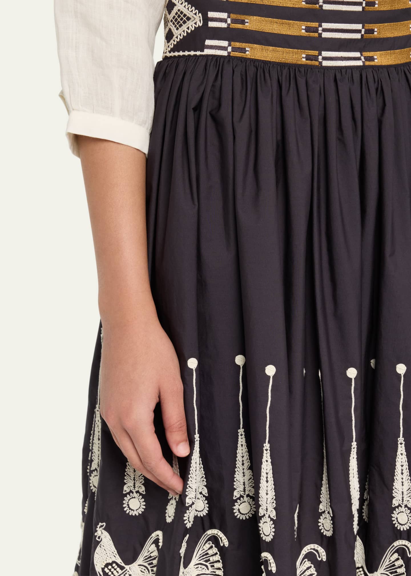 EMPORIO SIRENUSE Ombretta Embroidered A-Line Maxi Skirt Image 5 of 5