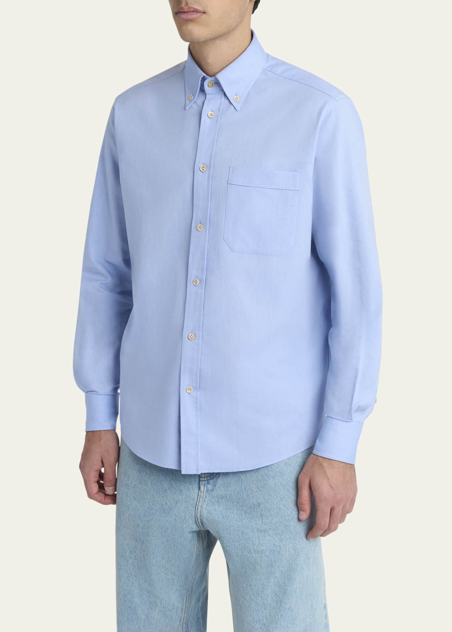 Valentino Garavani Men's Oxford Button-Collar Dress Shirt
