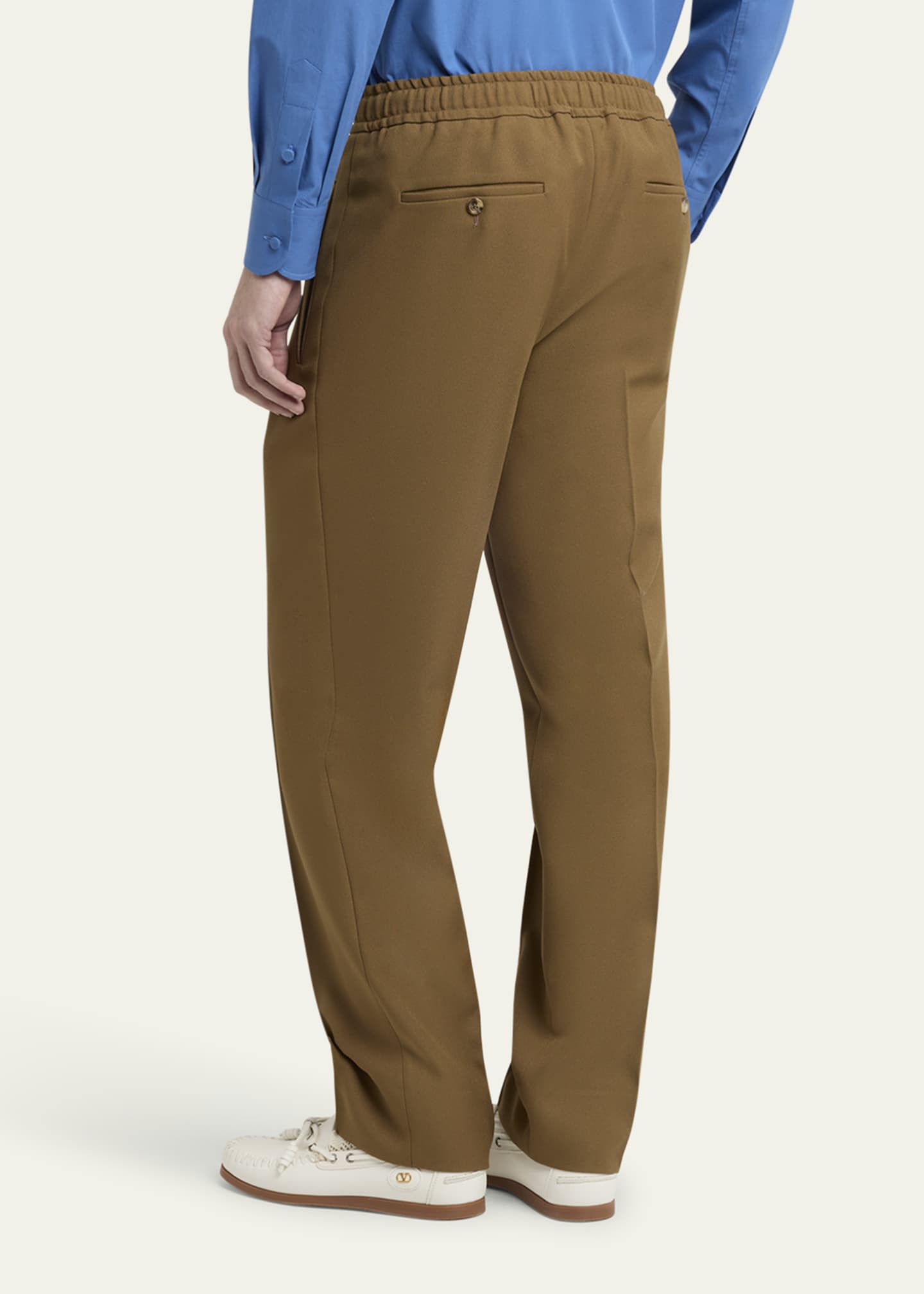 Valentino Garavani Men's Pintuck-Front Drawstring Pants Image 3 of 5