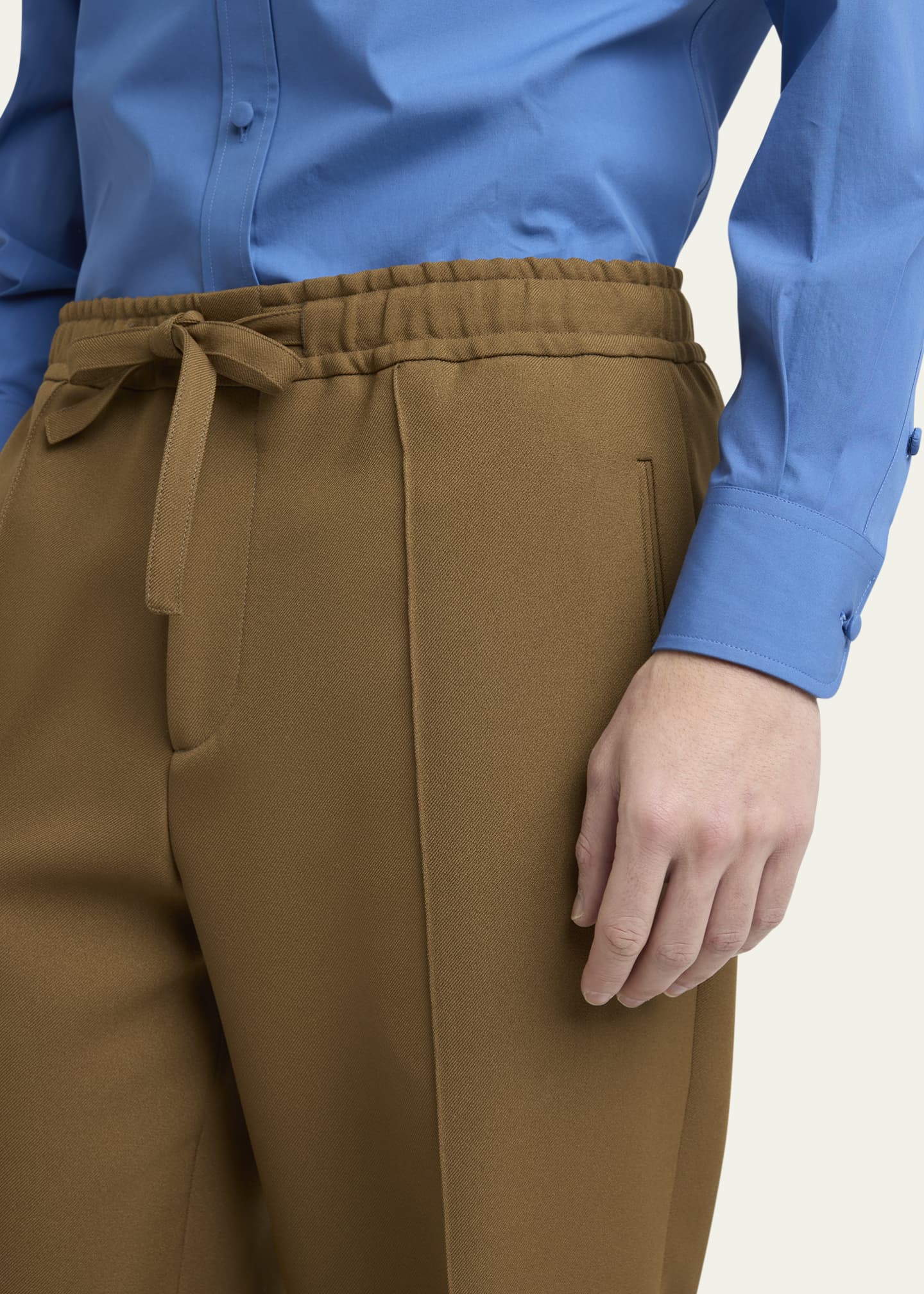Valentino Garavani Men's Pintuck-Front Drawstring Pants Image 5 of 5