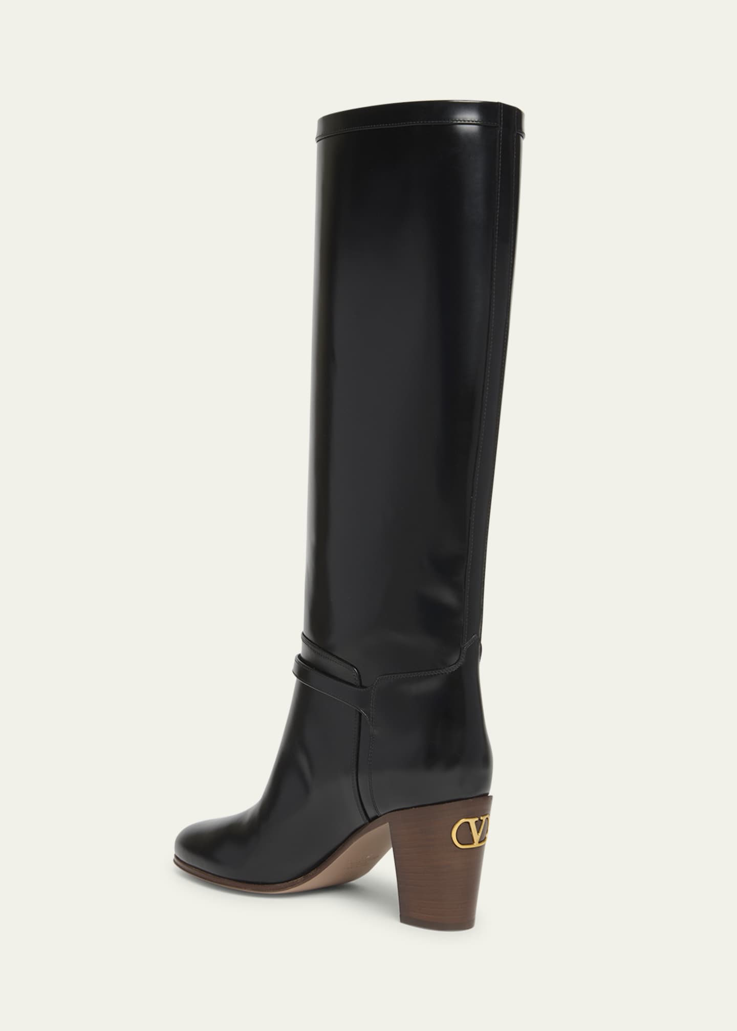 Pattie Leather Buckle Knee Boots