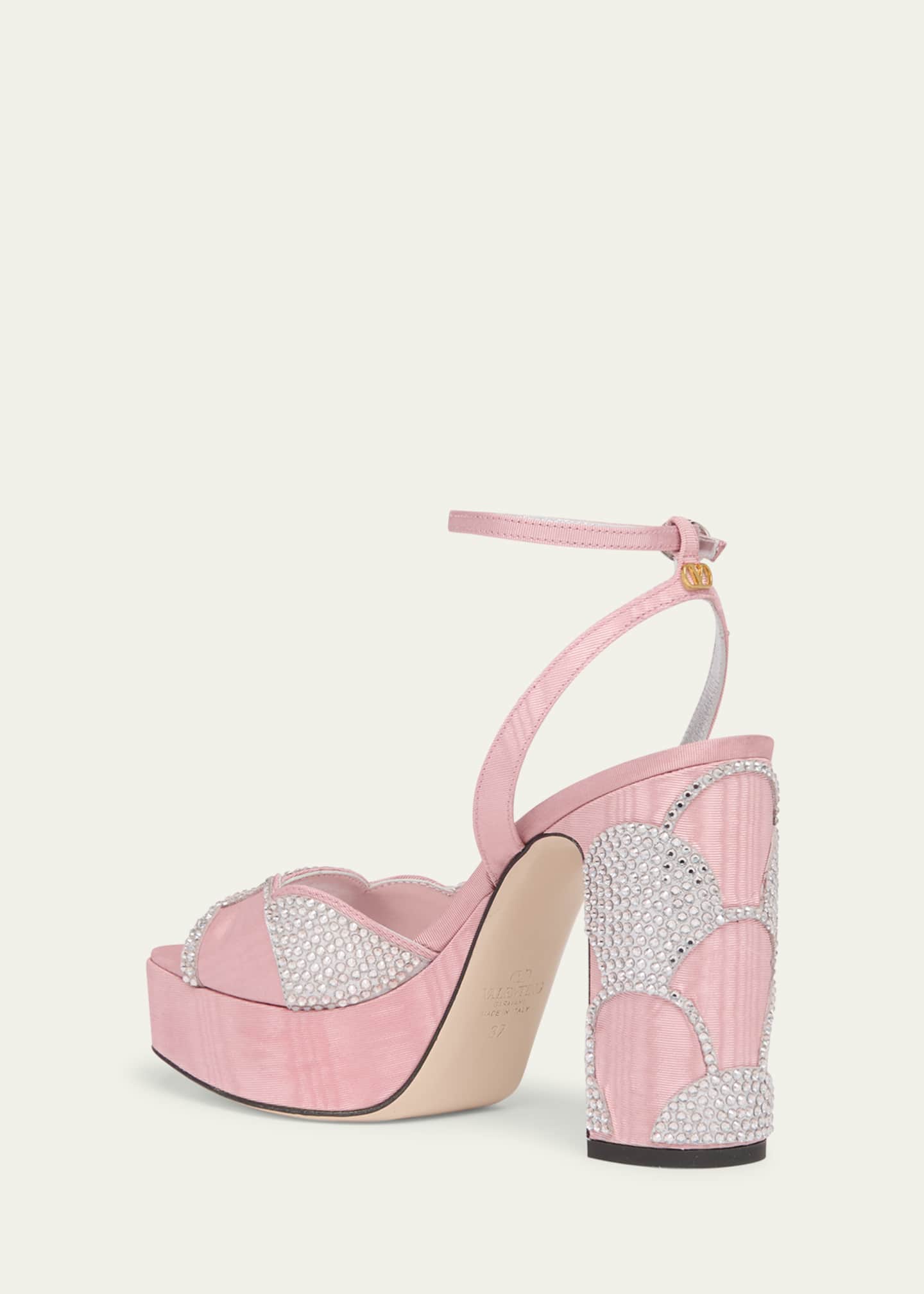 Valentino Garavani Bowow Strass Scallop Platform Sandals Image 4 of 6