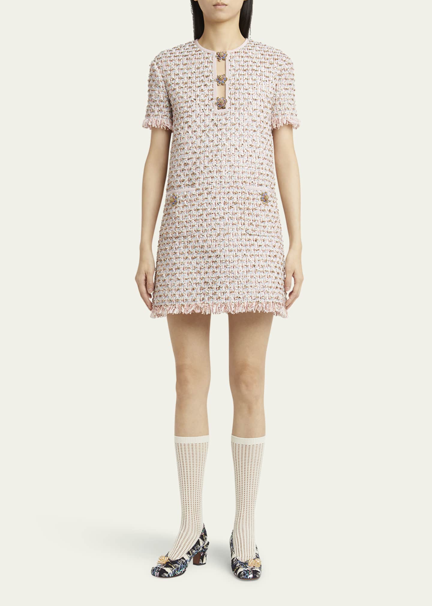 Valentino Garavani Adamantine Shiny Tweed Slingback Pumps