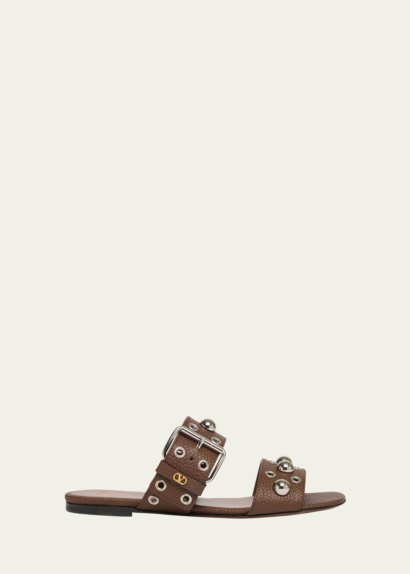 Valentino Garavani Nellcote Studded Dual-Strap Slide Sandals