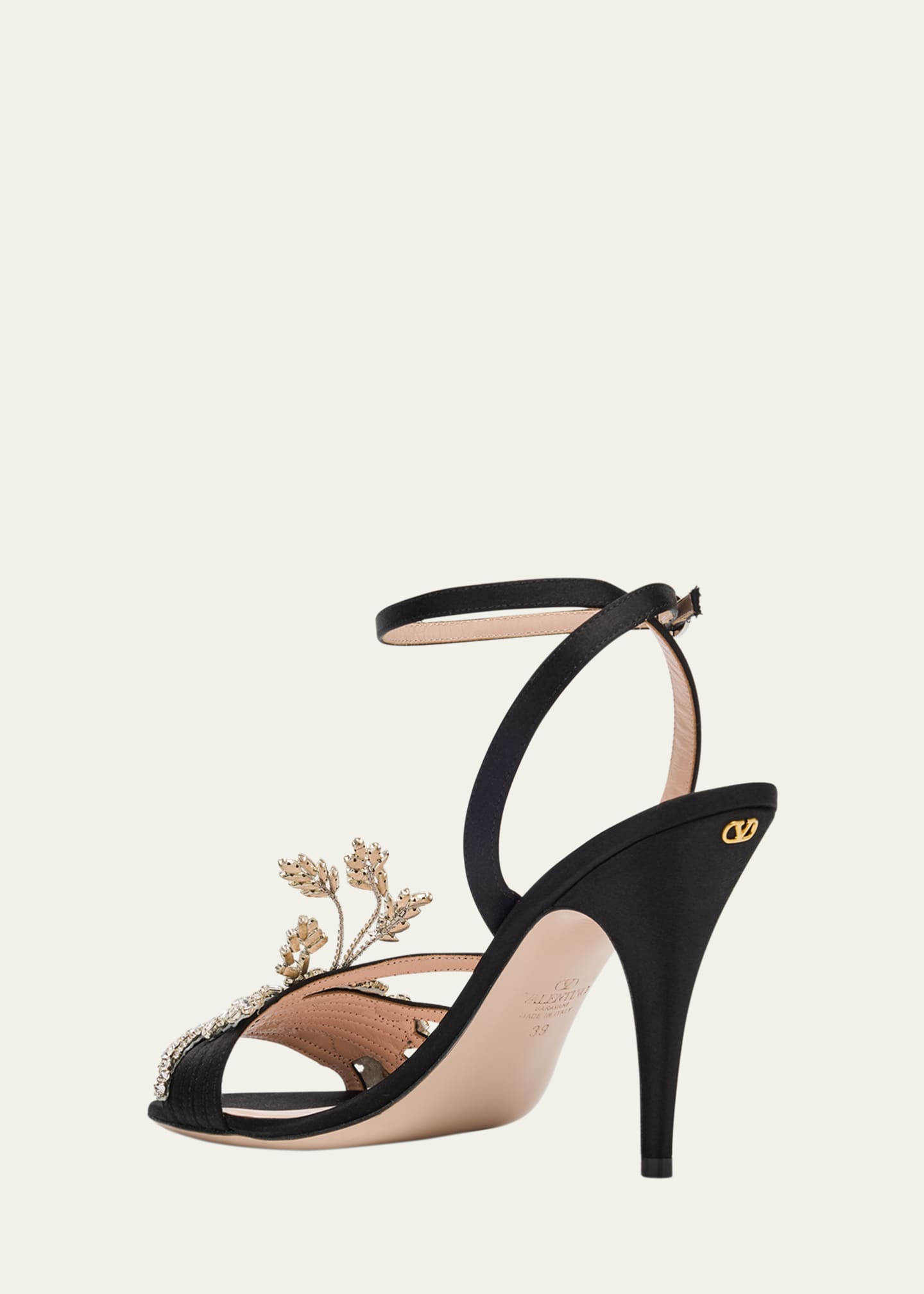 Valentino Garavani Ladycrush Strass Flower Ankle-Strap