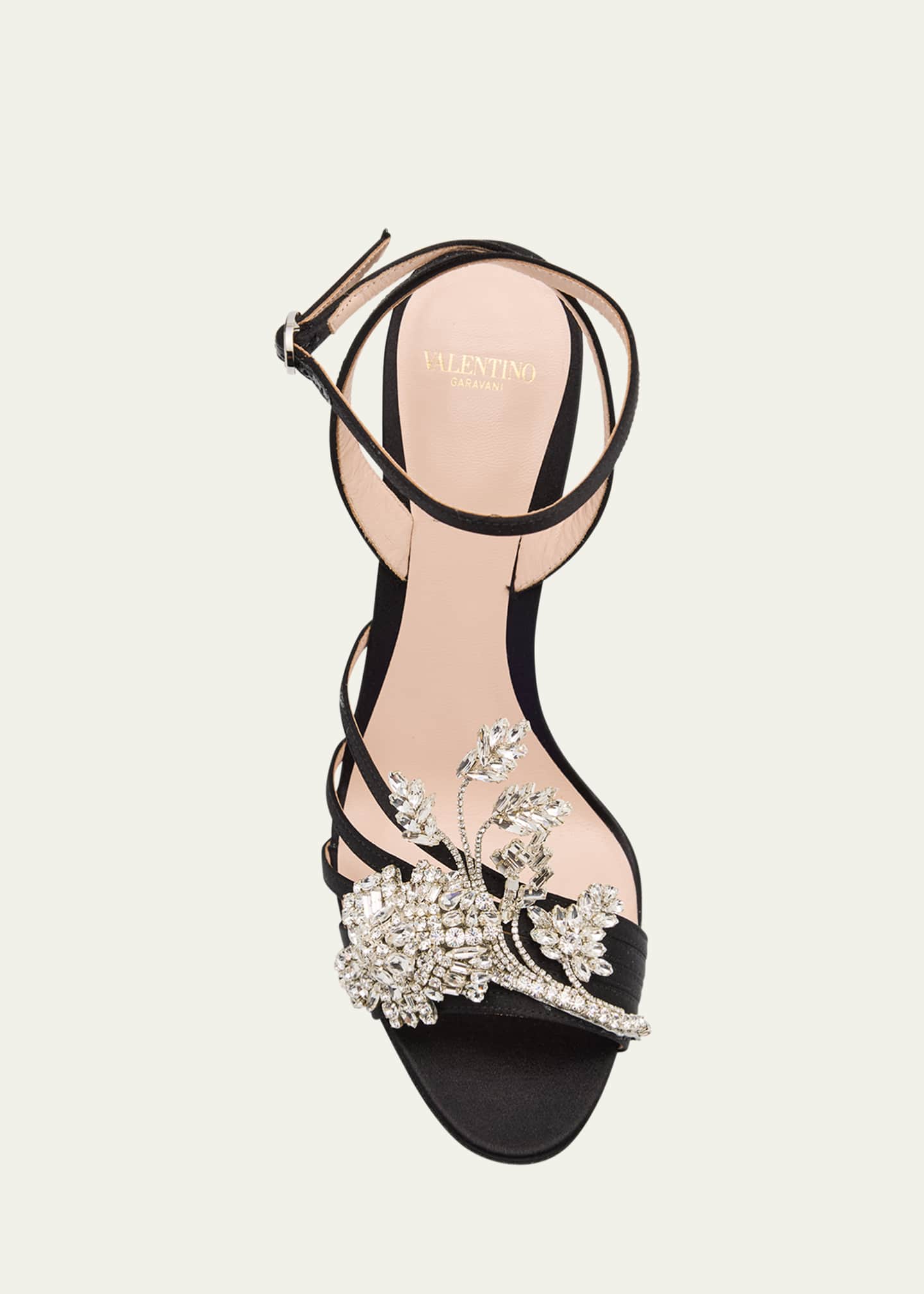 Valentino Garavani Ladycrush Strass Flower Ankle-Strap