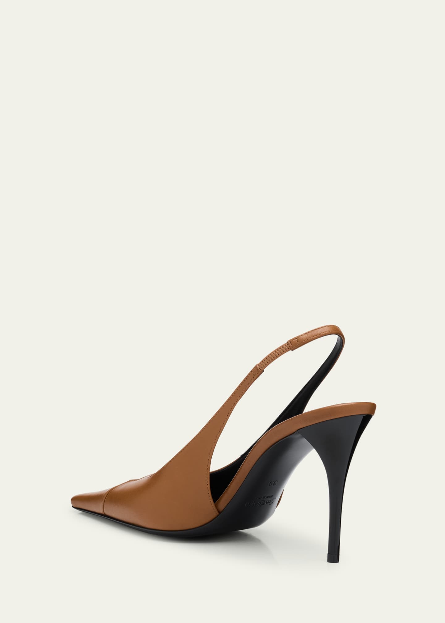 Saint Laurent Babylone Leather YSL Slingback Pumps Image 4 of 6