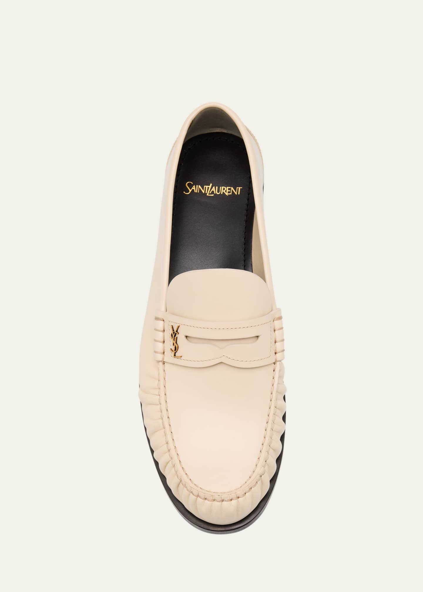 Saint Laurent Leather YSL Classic Penny Loafers Image 6 of 6