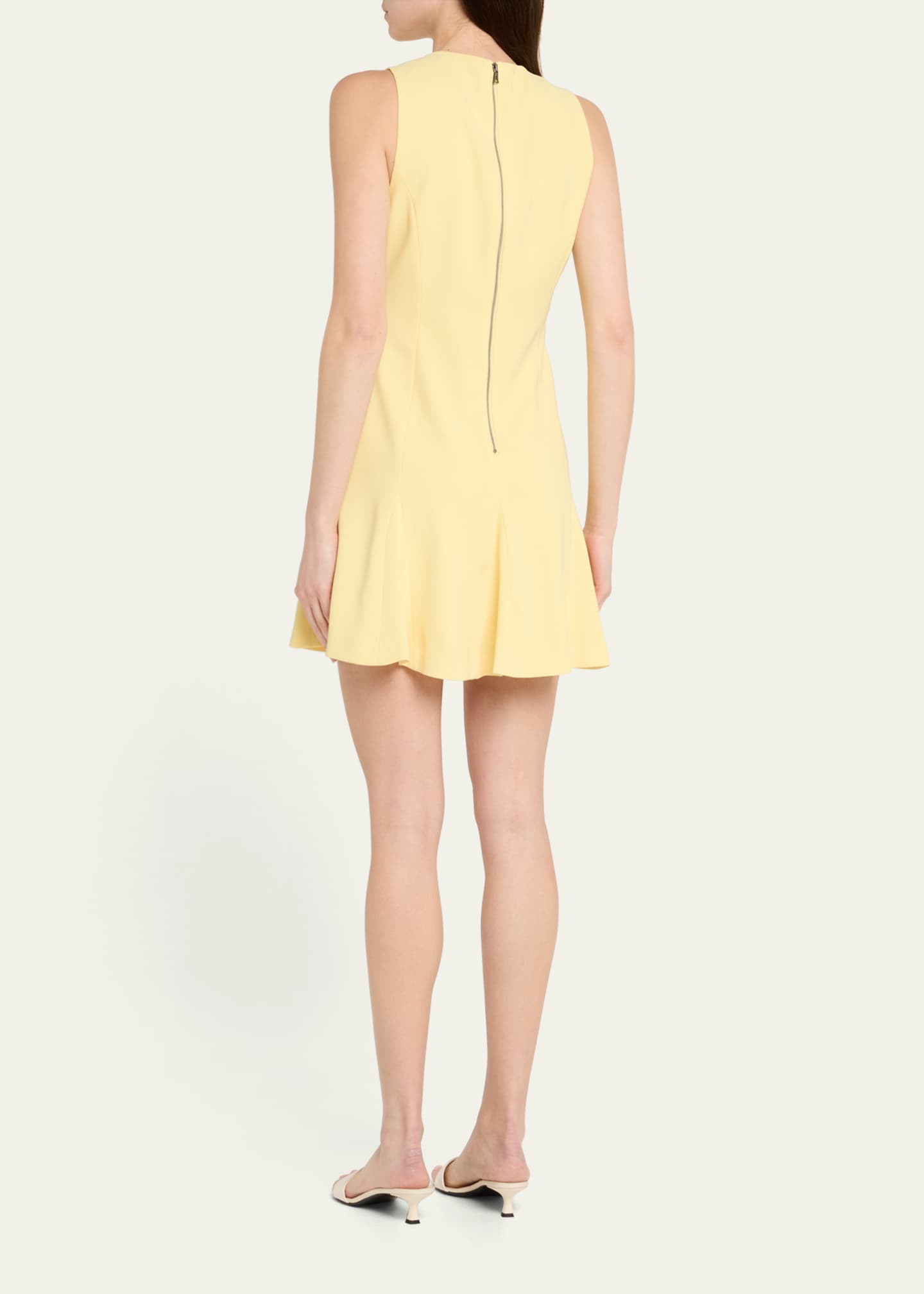 Alice + Olivia Isabelle Crewneck Sleeveless Seamed Flare Mini Dress Image 3 of 5