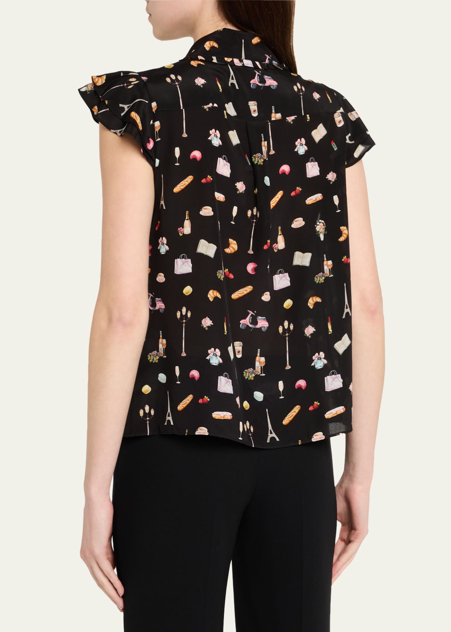 Alice + Olivia Martel Flutter-Sleeve Blouse Image 2 of 4