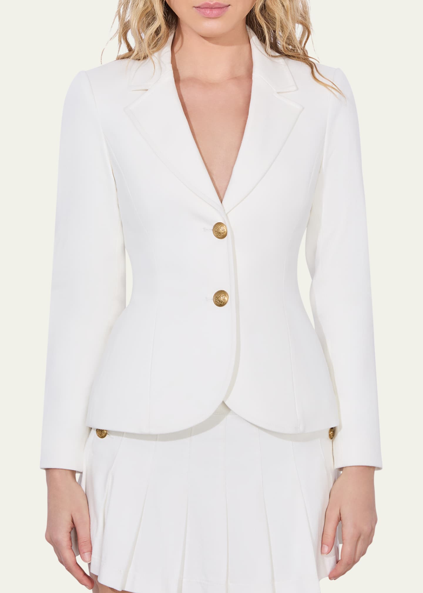 Alice + Olivia Iana Denim Sculpted Blazer Image 5 of 5