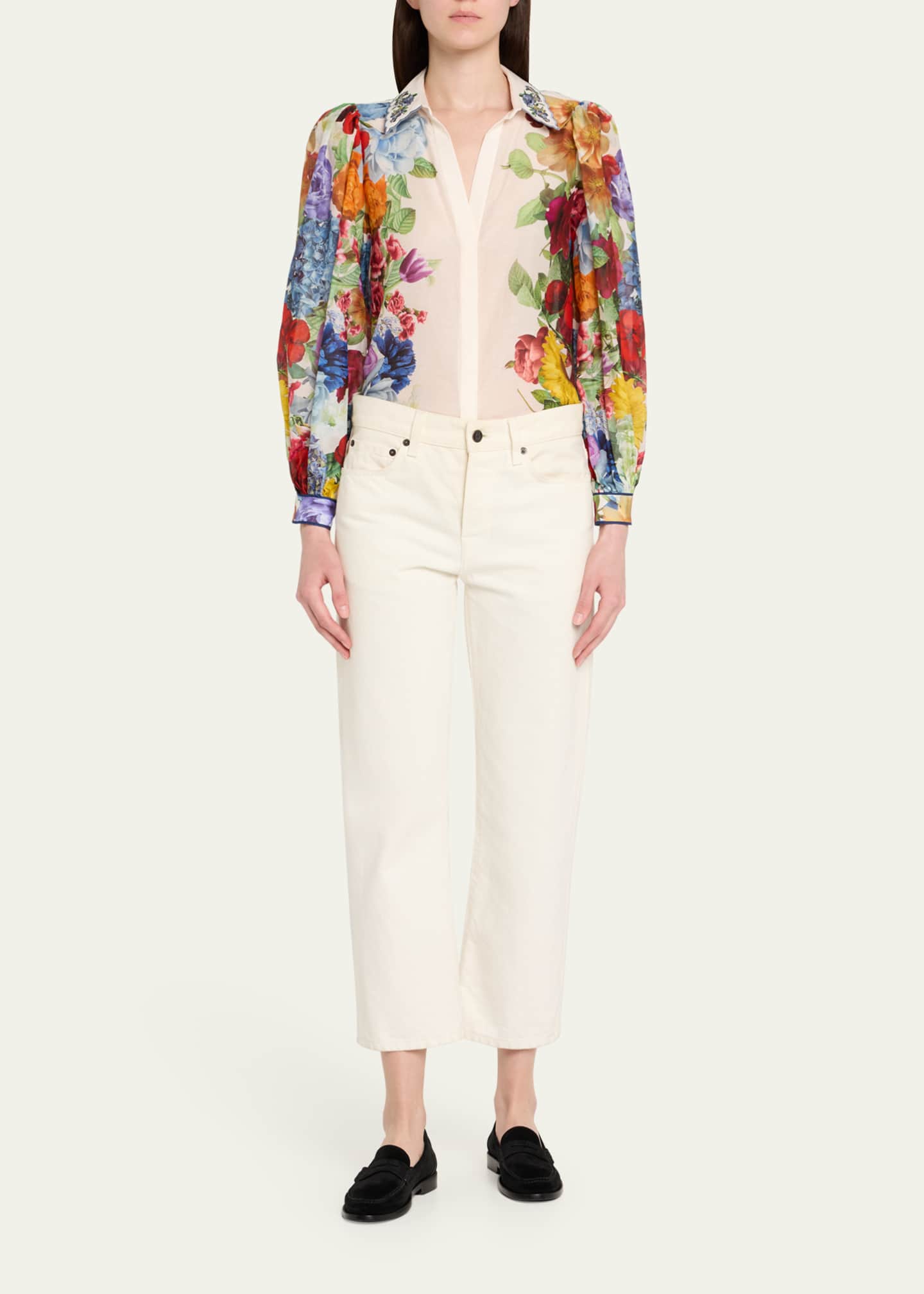 Alice + Olivia Roanne Floral Button-Front Blouse Image 2 of 5