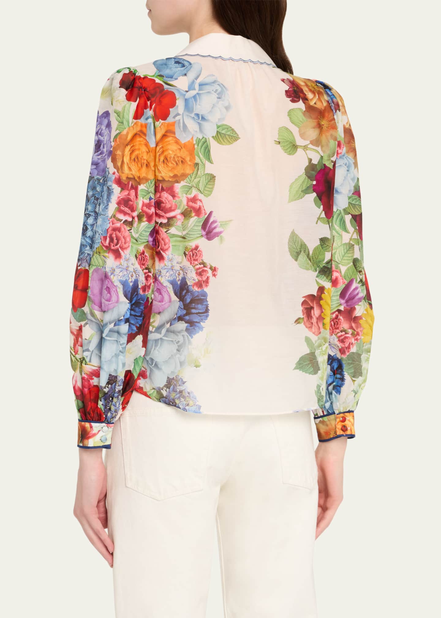 Alice + Olivia Roanne Floral Button-Front Blouse Image 3 of 5