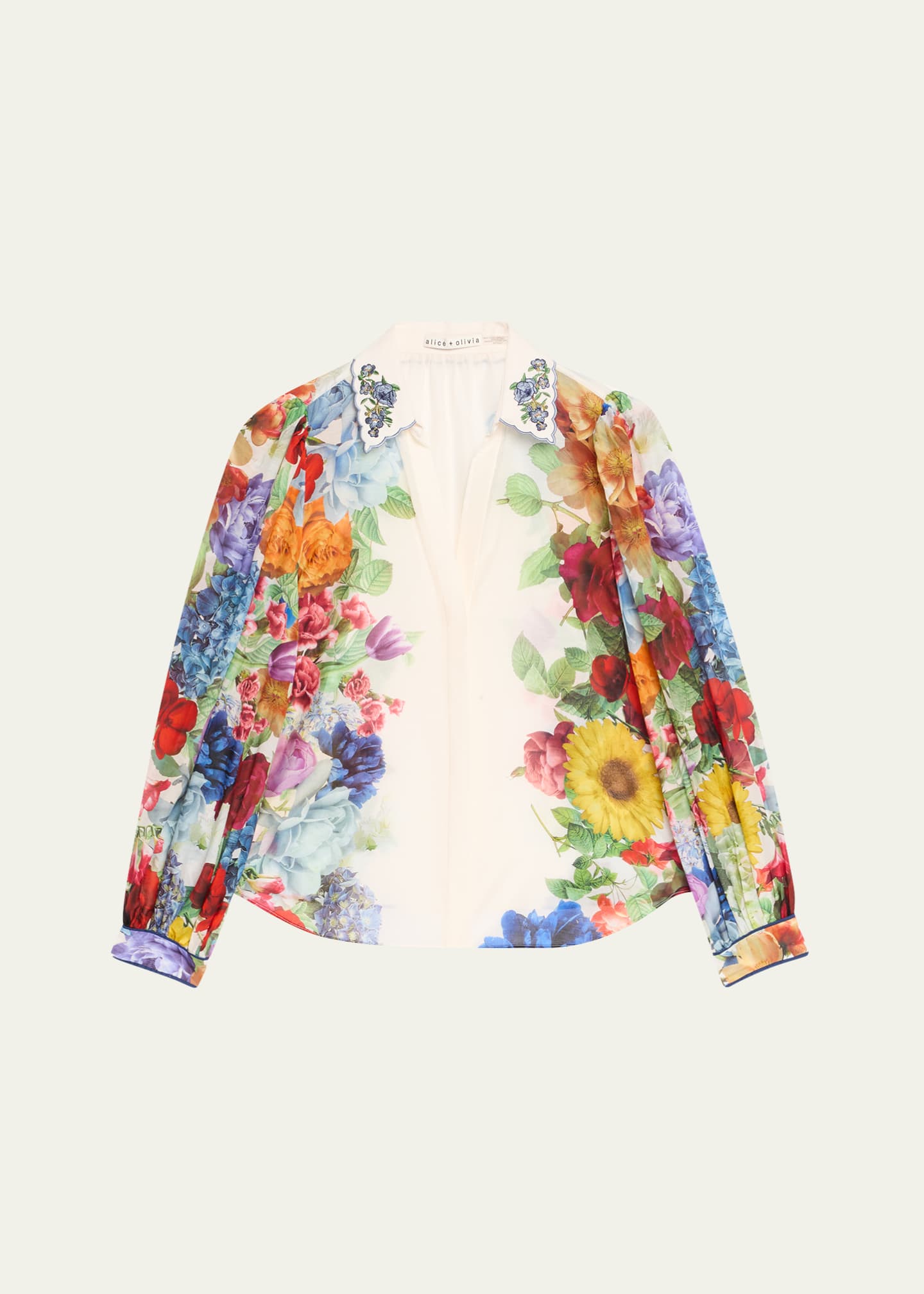 Alice + Olivia Roanne Floral Button-Front Blouse Image 1 of 5