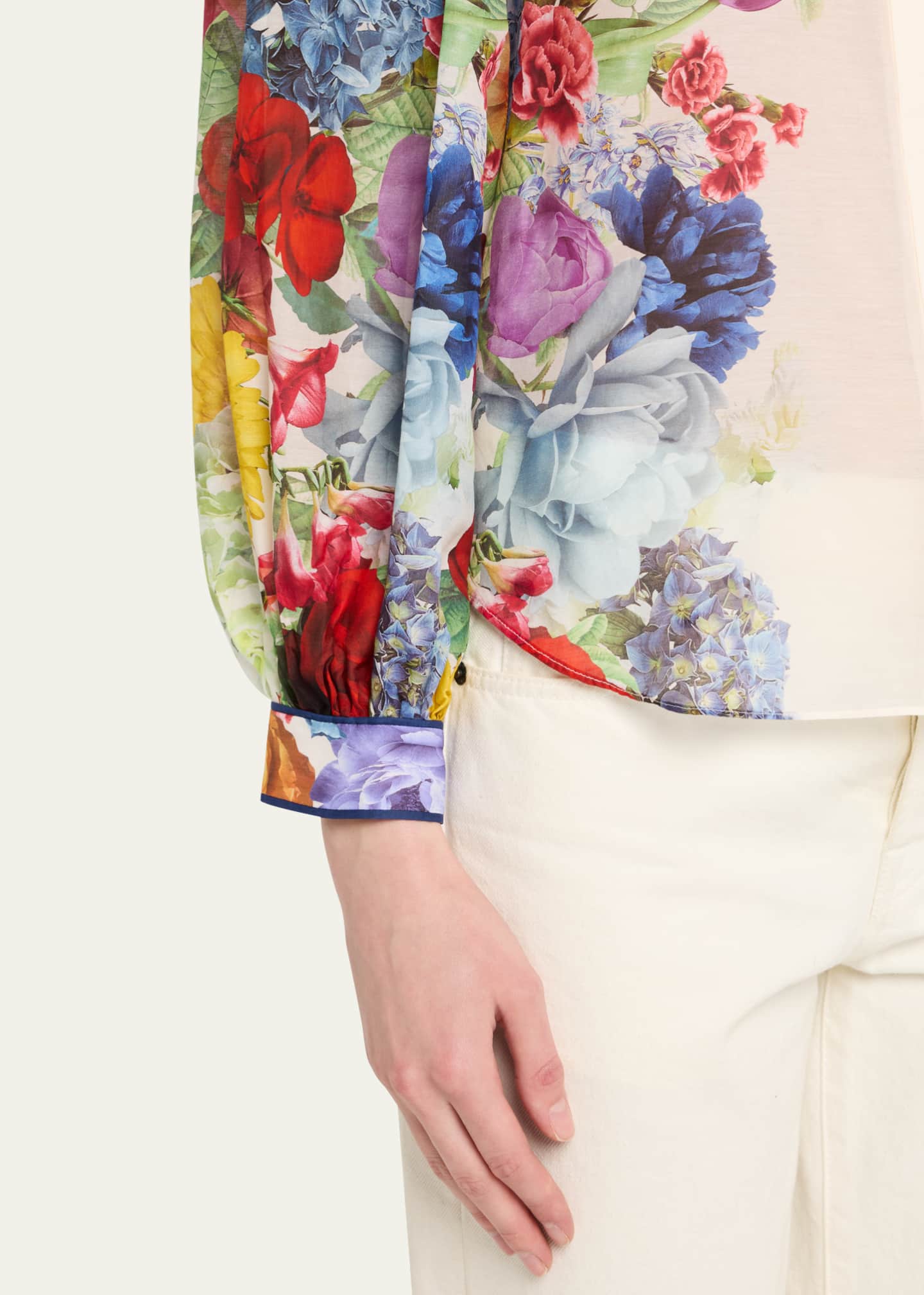 Alice + Olivia Roanne Floral Button-Front Blouse Image 5 of 5